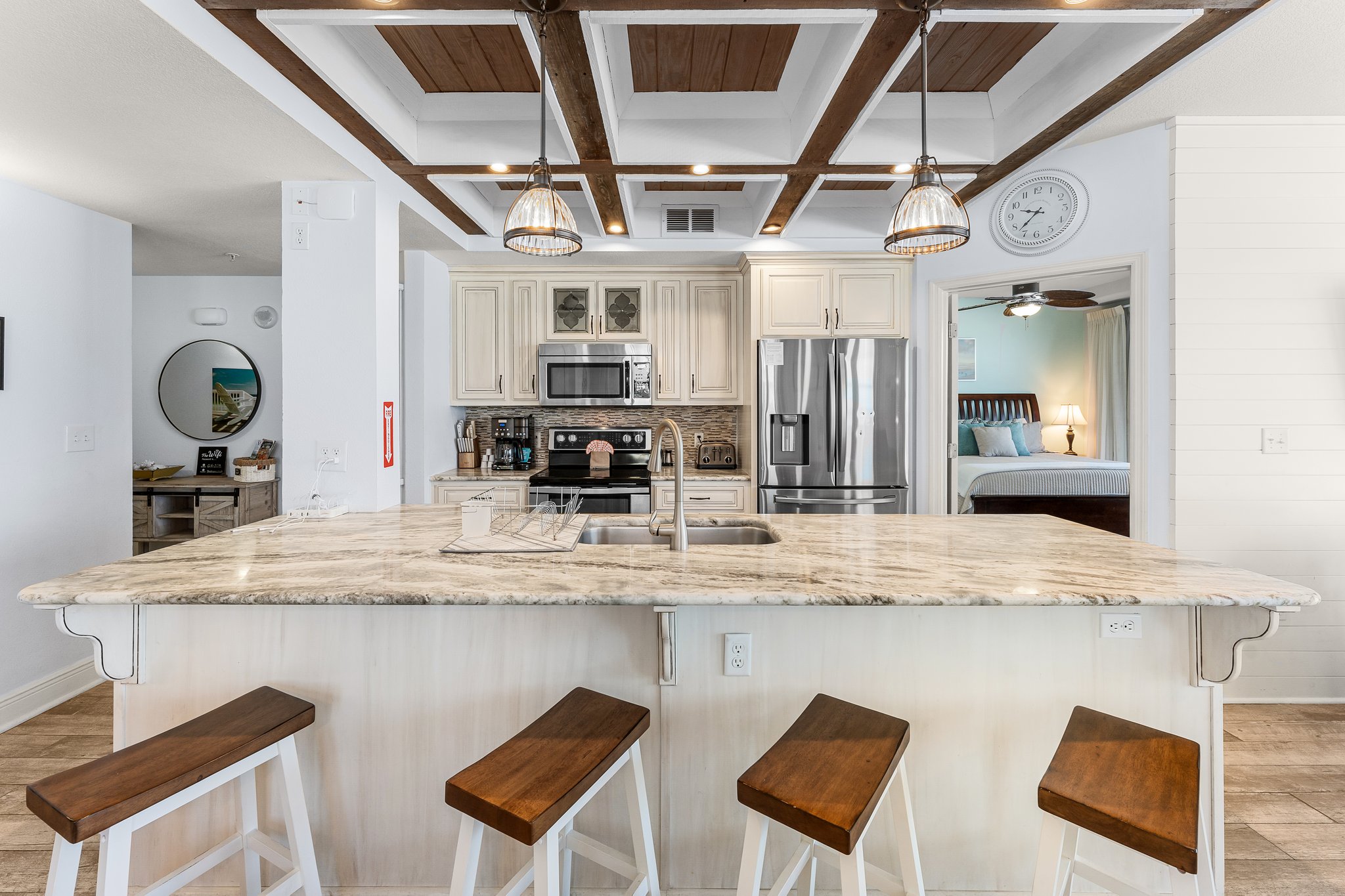 kitchen island with 4 stools