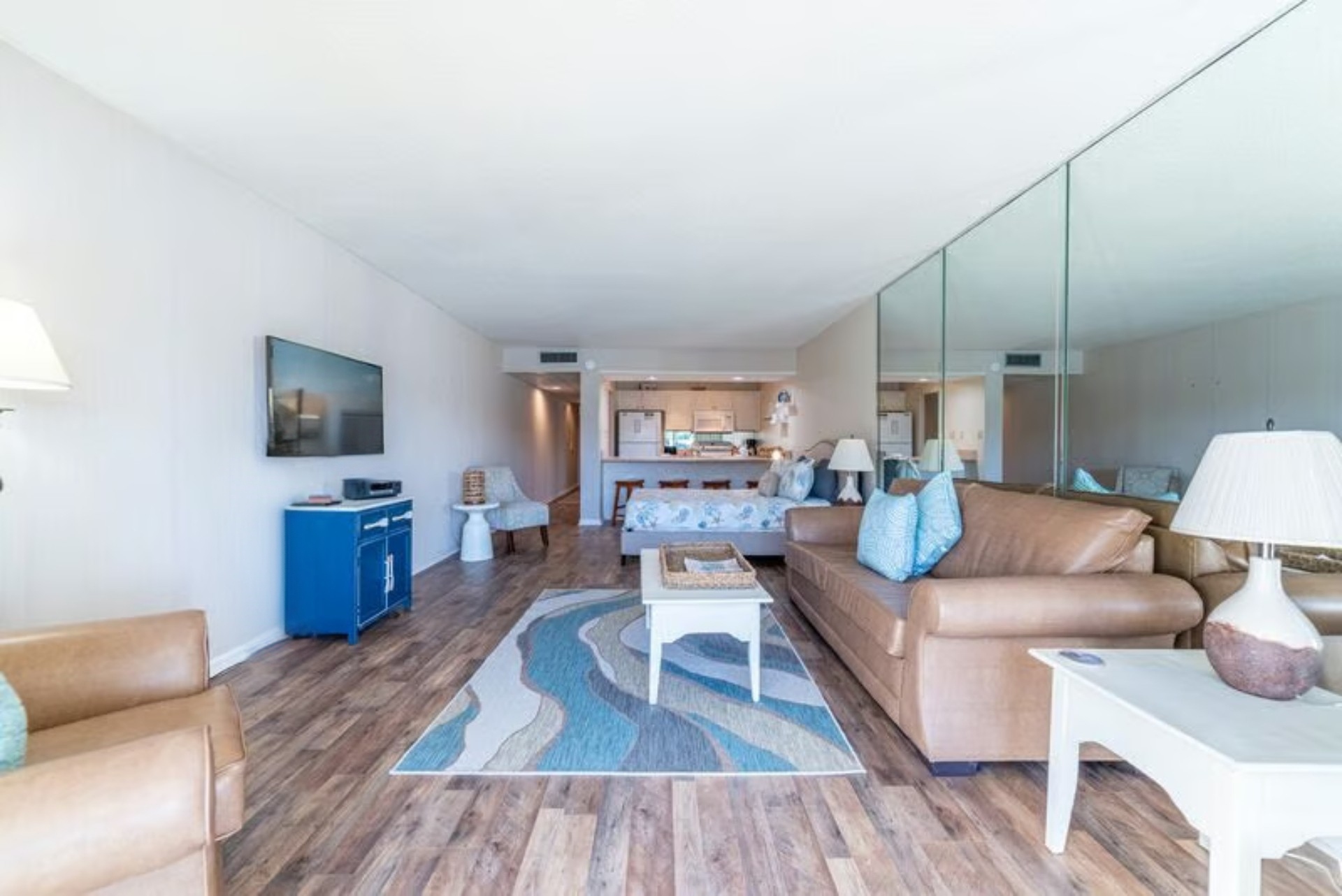 Living area with smart TV