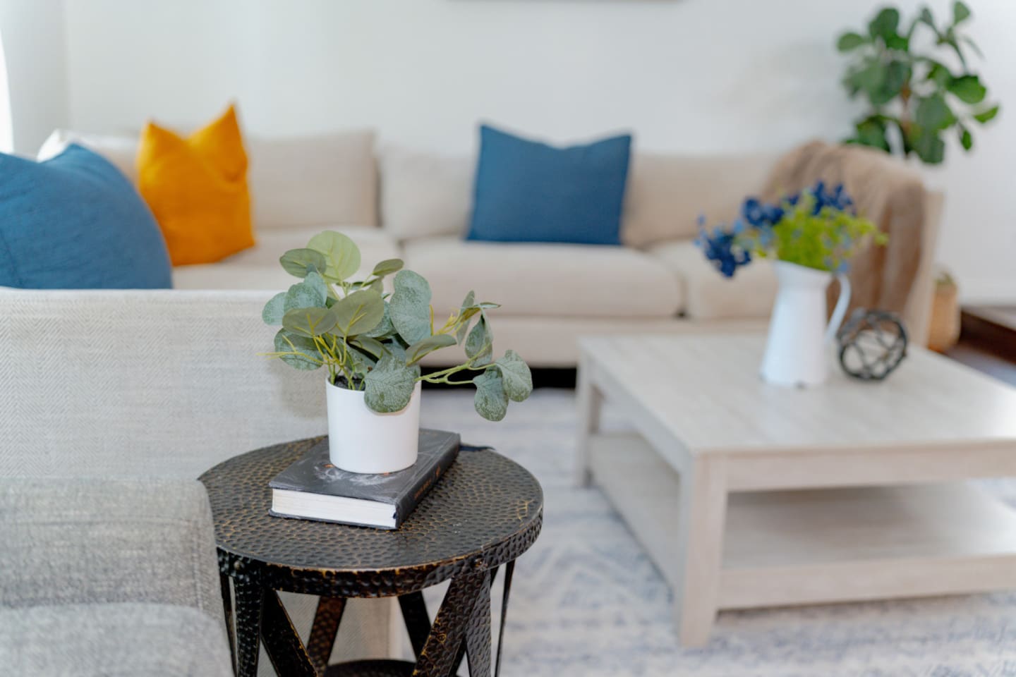Fresh greenery accents for a clean, modern feel.