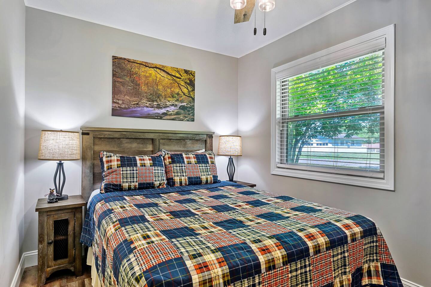 Discover a peaceful haven in the third bedroom, equipped with a comfortable mattress and a Samsung smart HD TV for your late-night entertainment. #CozyGetaway