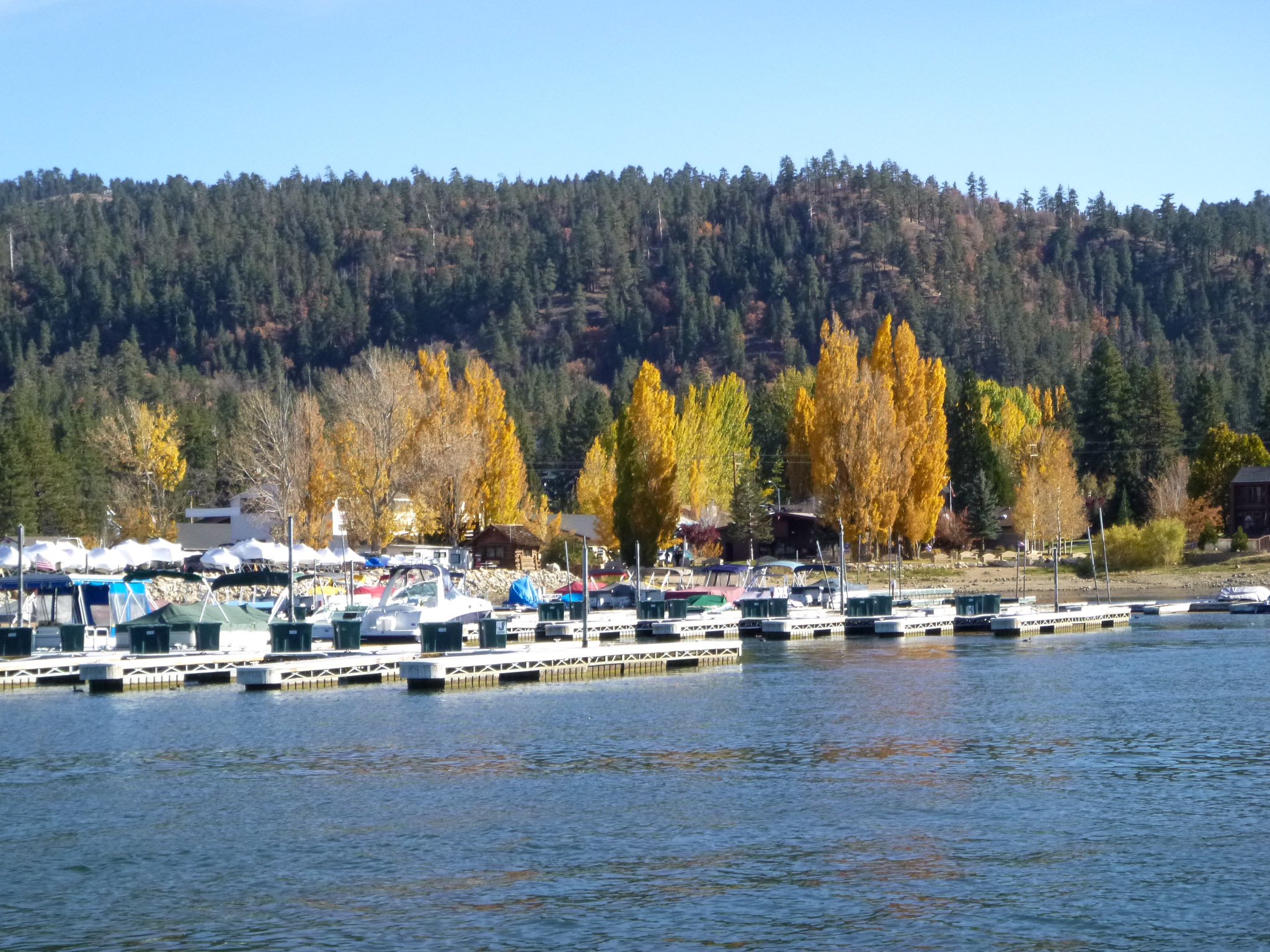 Take a slow ride on a pontoon around the lake and enjoy spectacular fall colors