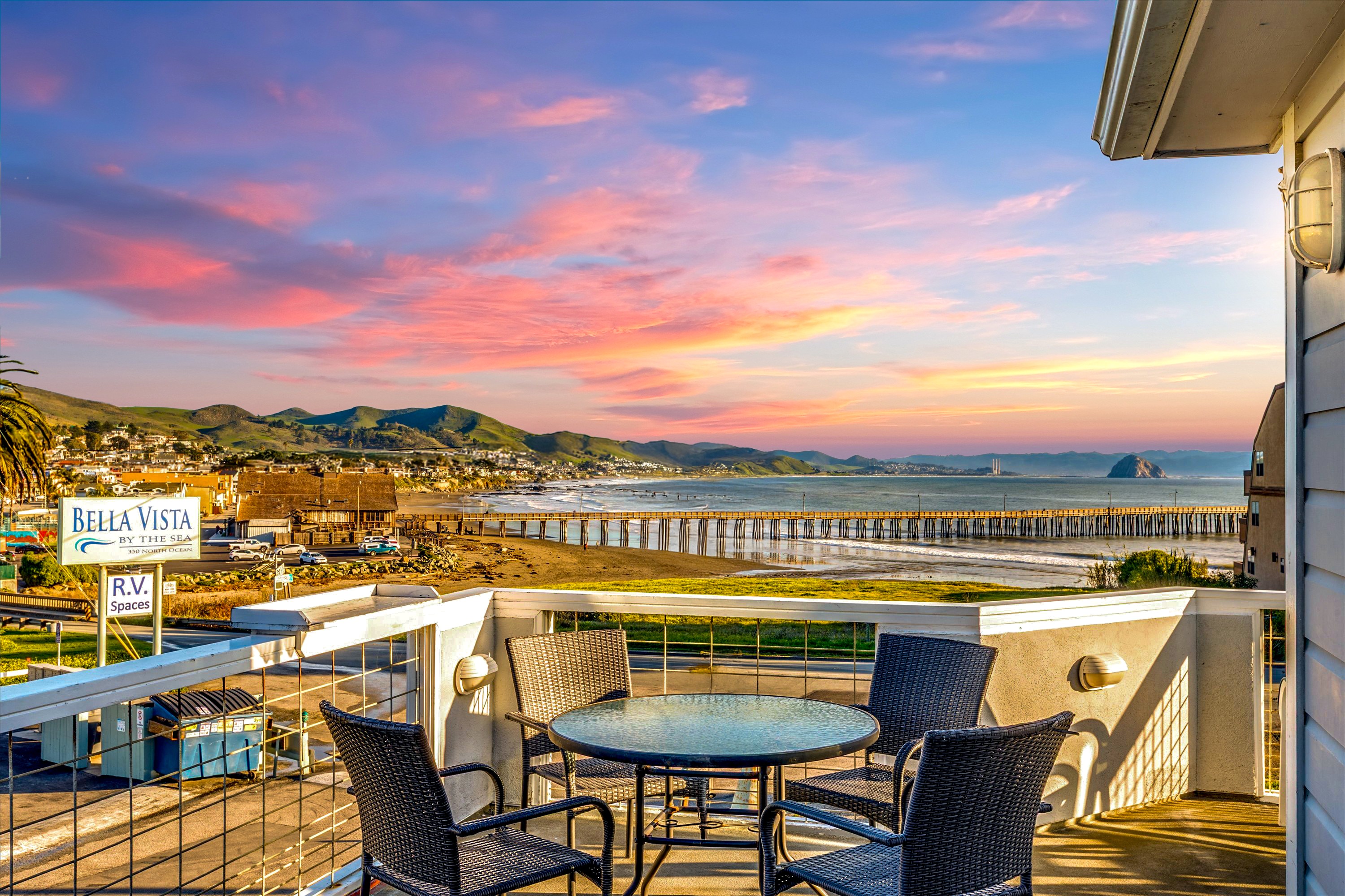 View of the Pier with Morro Bay Rock in the distance
