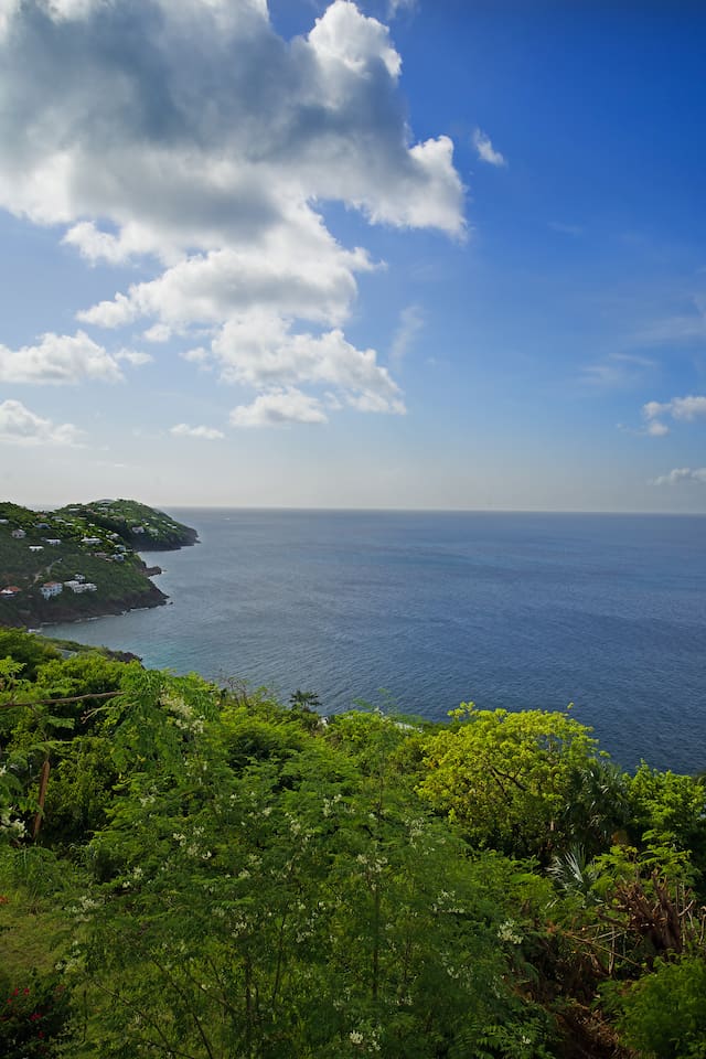 View from the unit down Peterborg and out to Hans Lollick island 