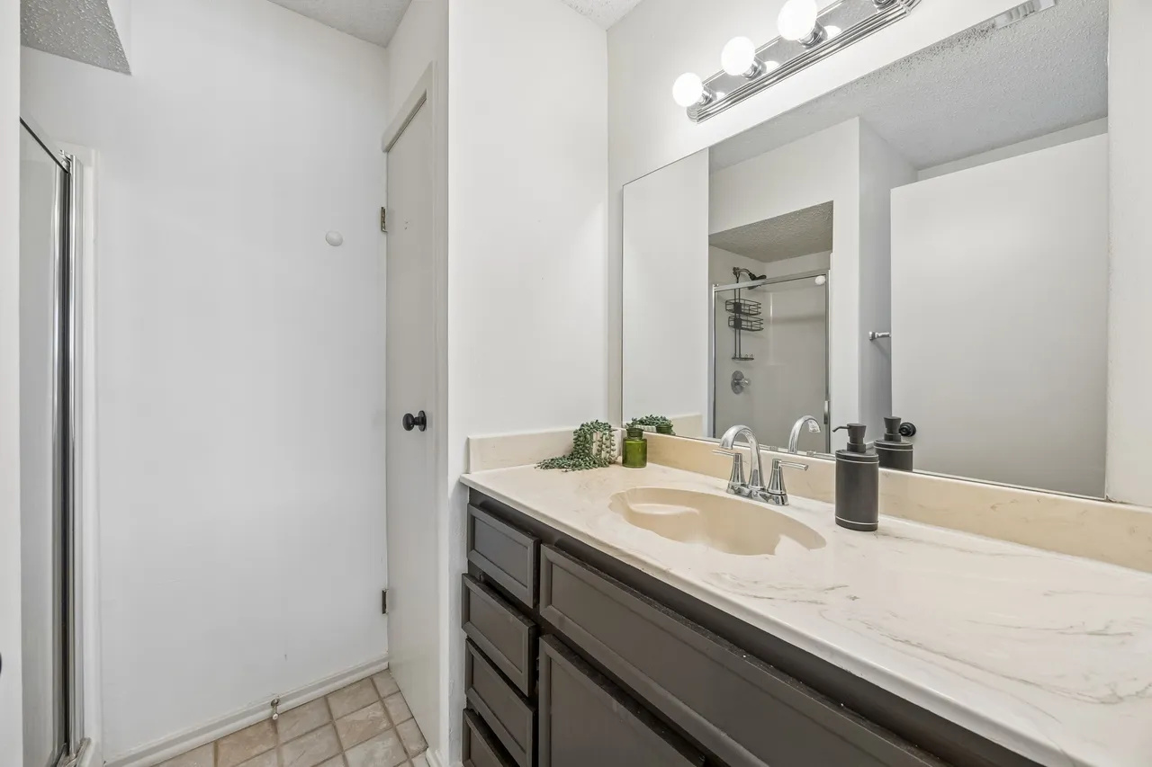 Full bathroom vanity with generous counter space.