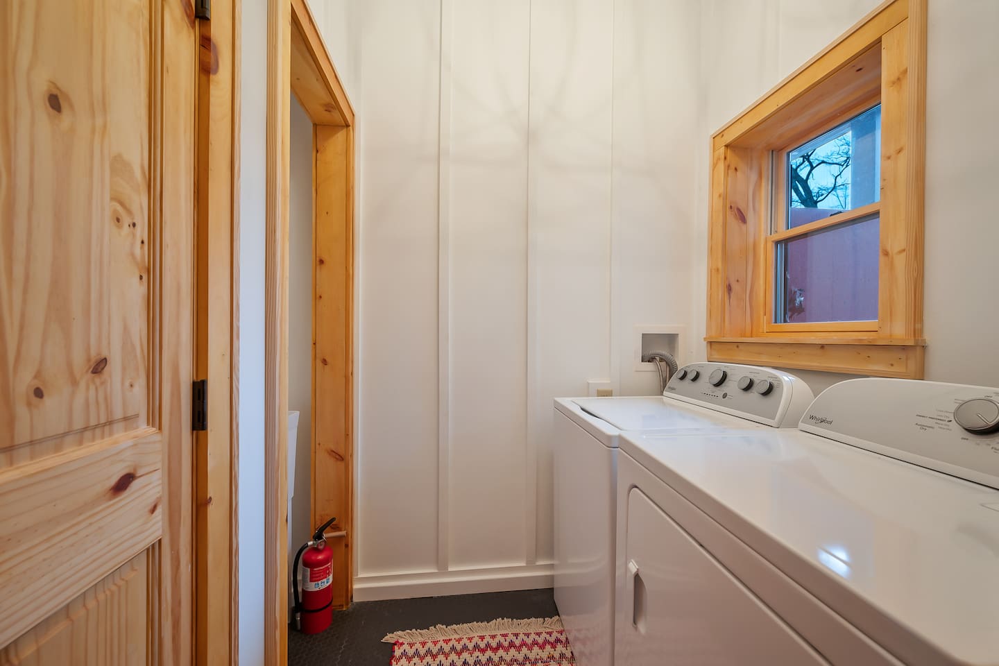 Washer and dryer located on lower level of home/basement