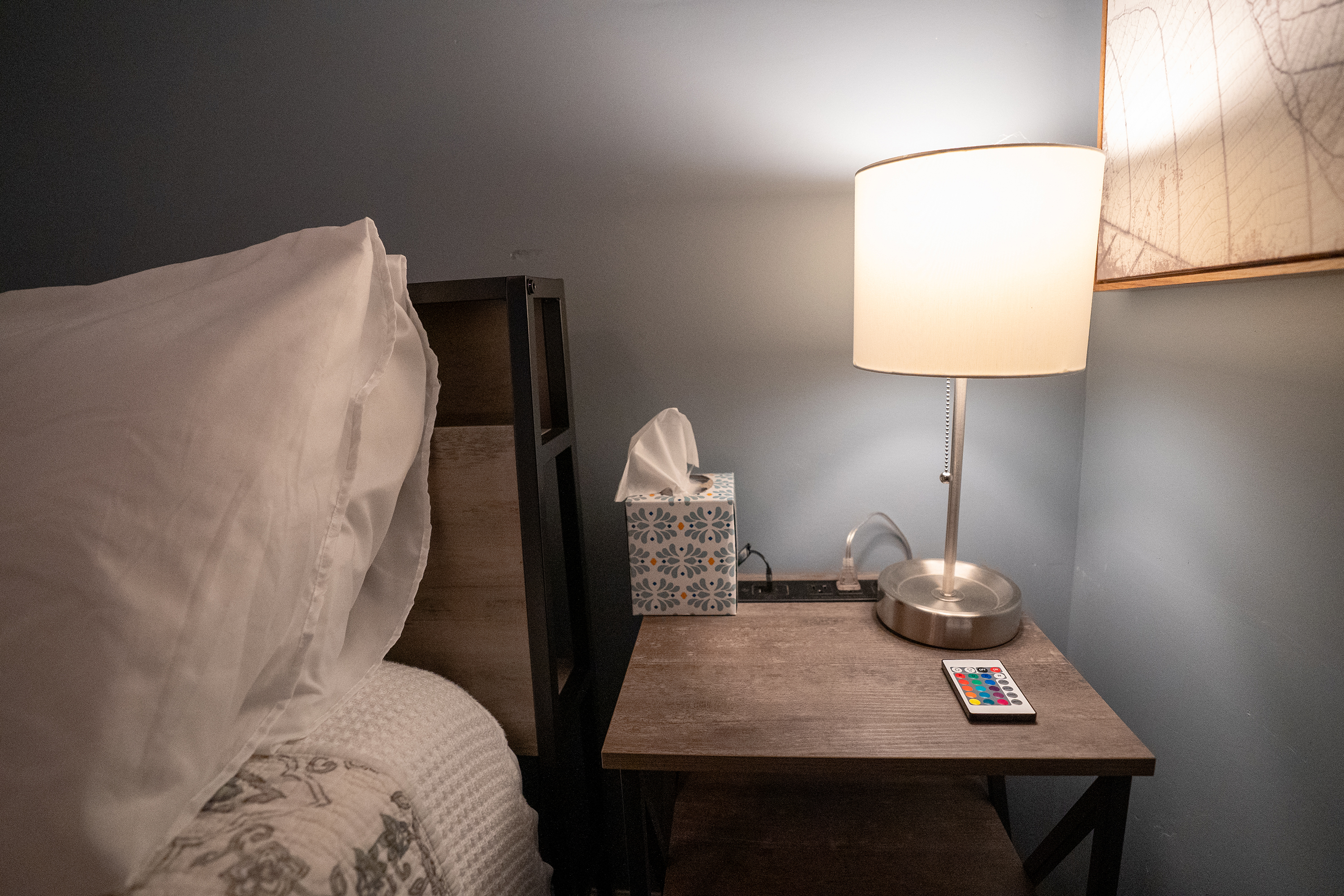 Queen bed and night stand