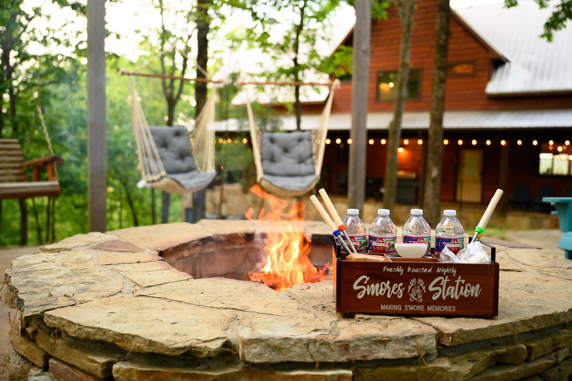 Spacious fire pit area perfect for evening gatherings