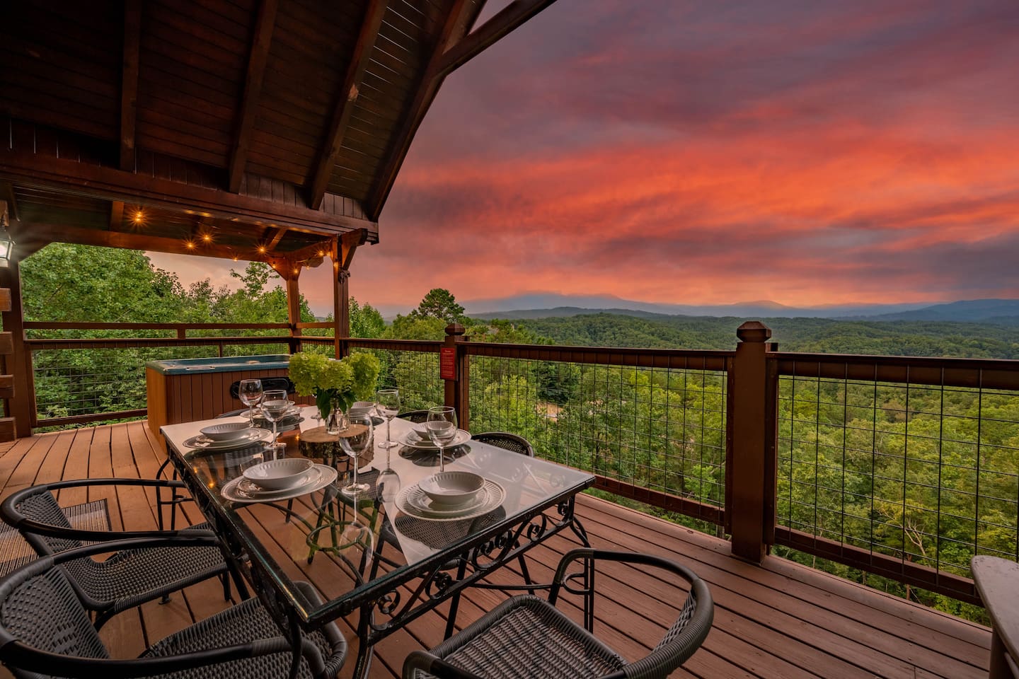 Enjoy a magnificent sunset dinner on the deck.