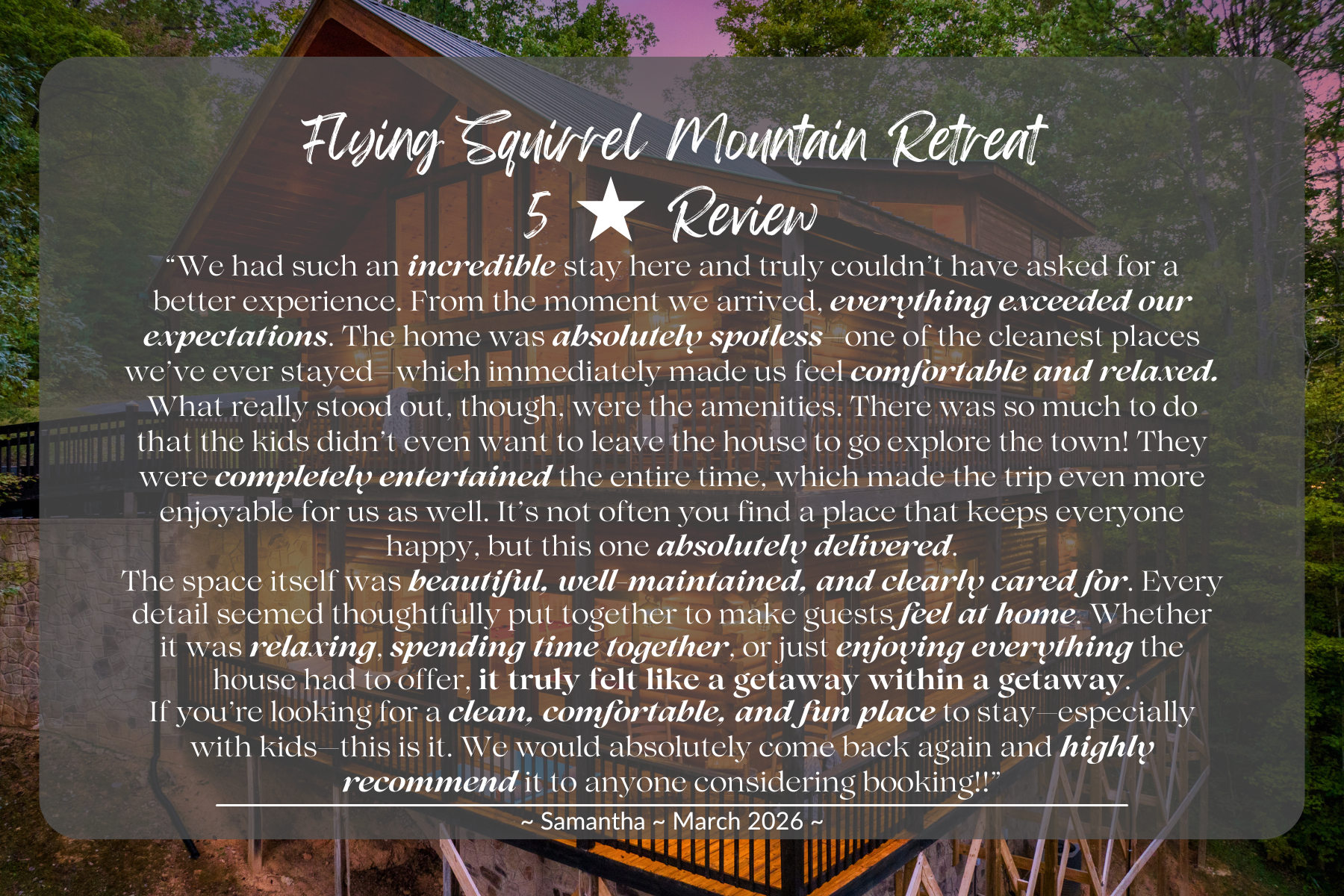 We love happy guests!  Will you be the next? :)