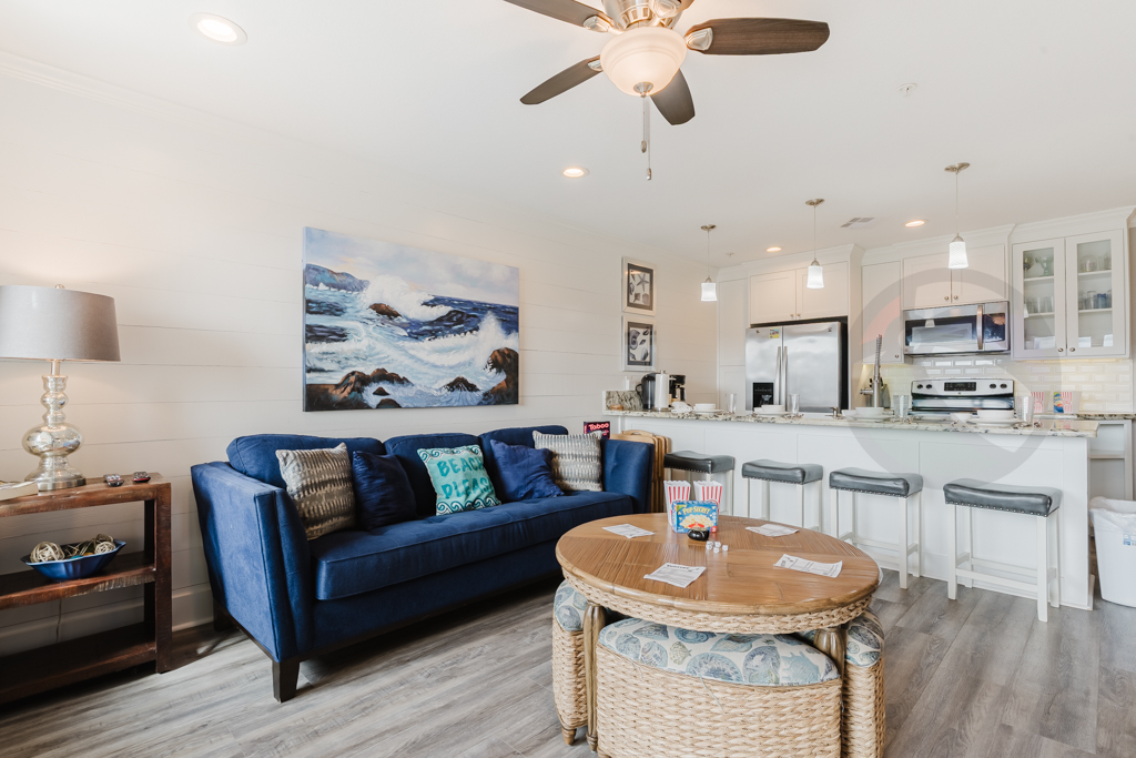 Comfy seating galore in the living area