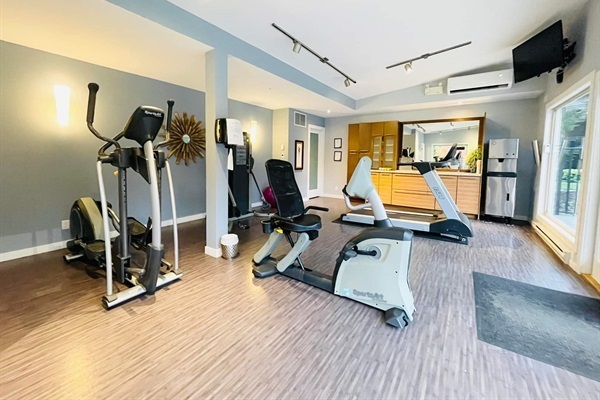 Resort workout equipment.