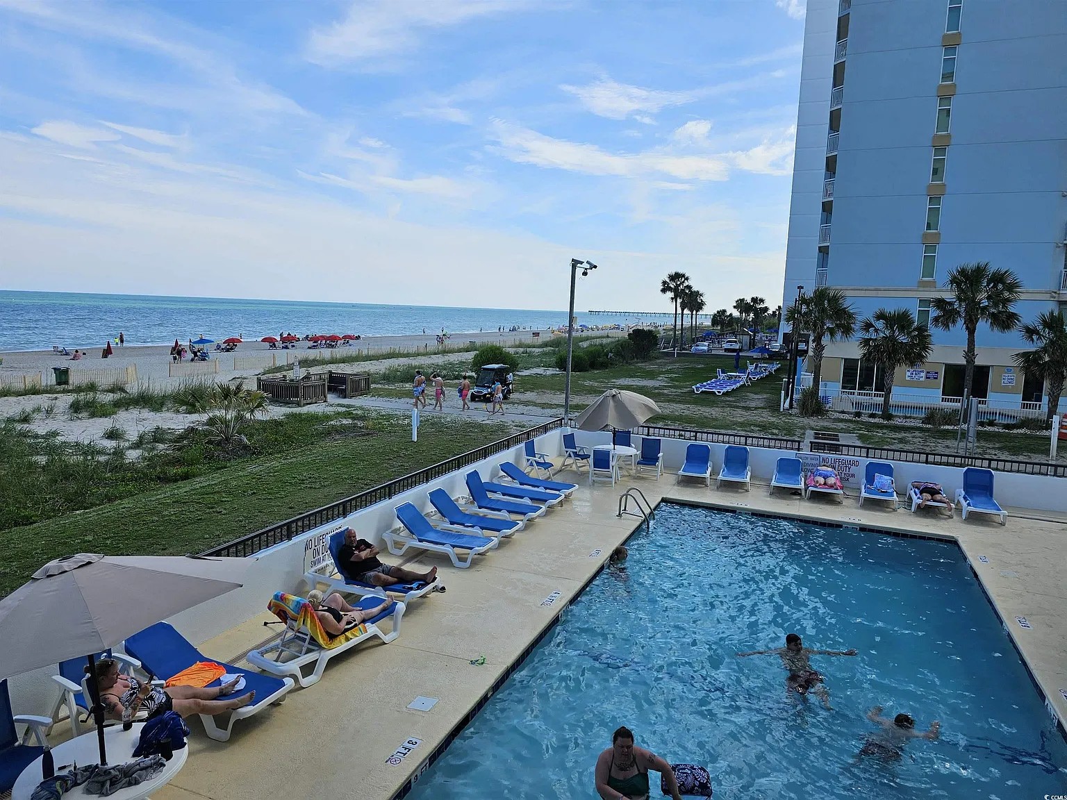 Outdoor Pool Set Up Right Off the Beach
