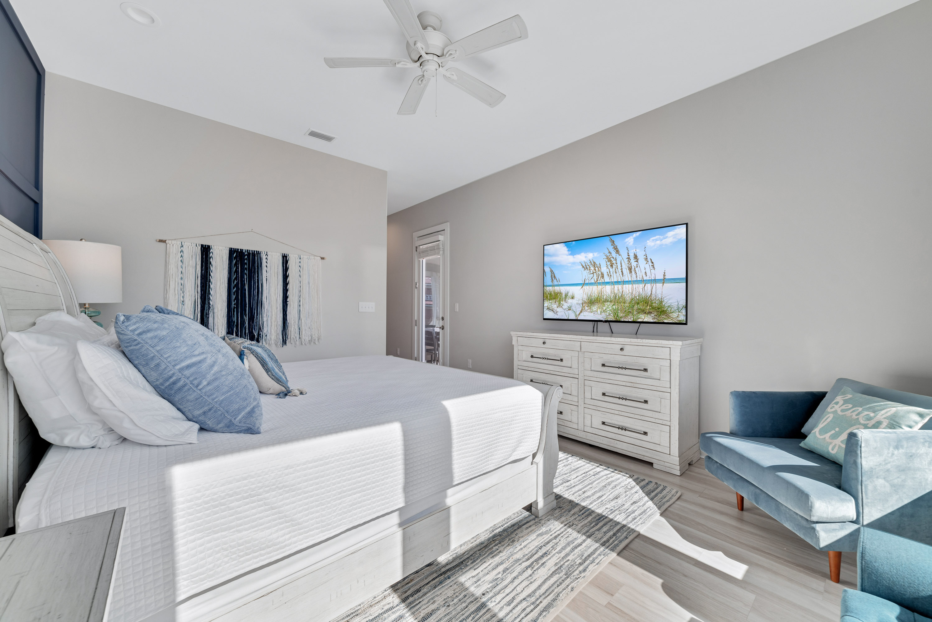 Ultimate Relaxation: Unwind in the Serene Master Bedroom with a 65” TV and Hulu Live TV!
