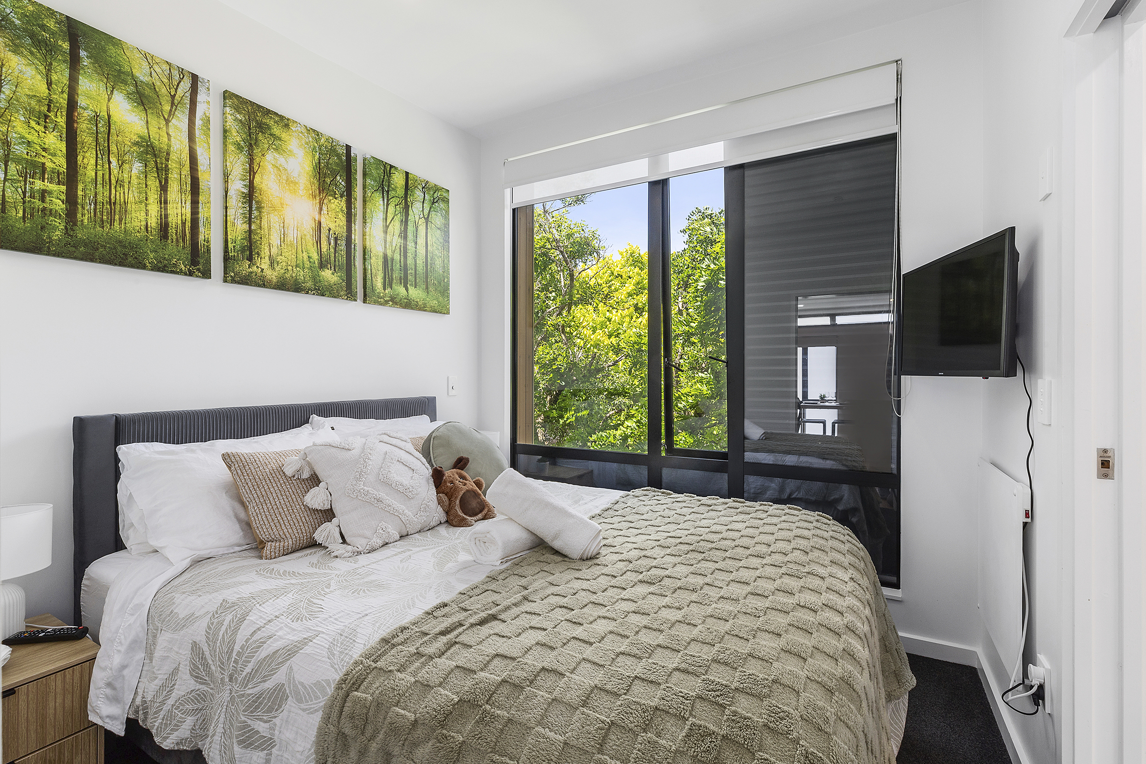 Cute Bedroom looking through the Trees