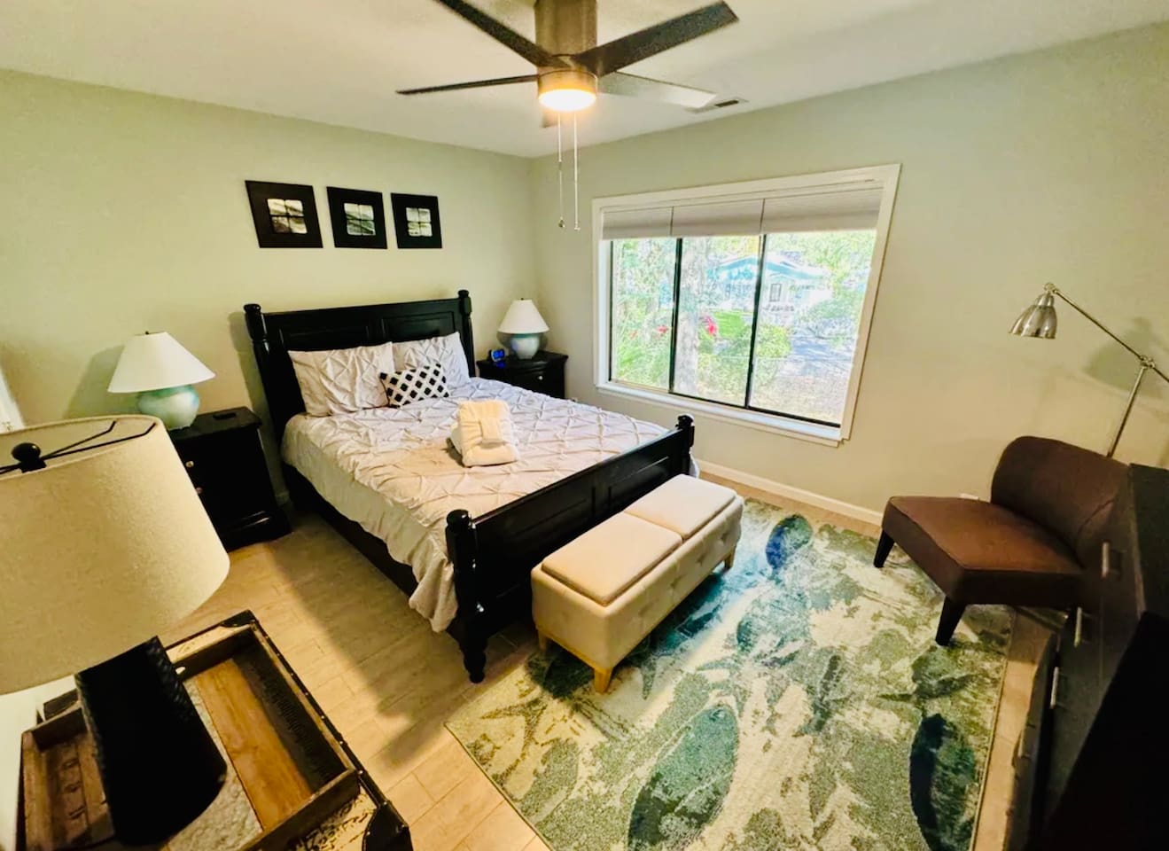 Primary bedroom with garden window