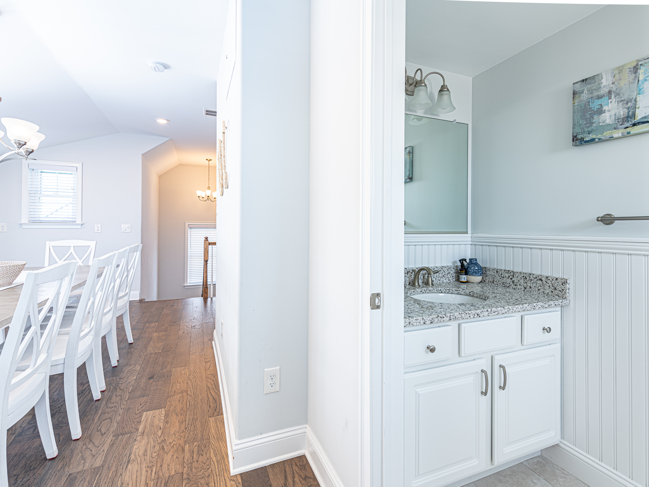 Half bath off dining area