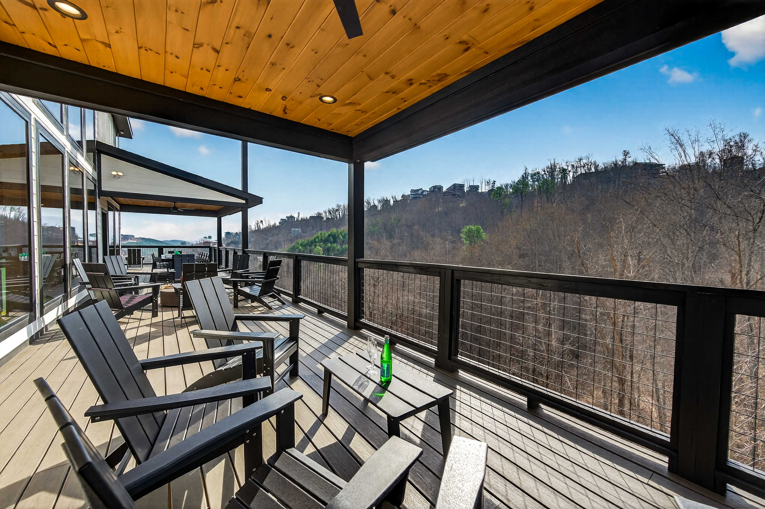 Step outside from your King Suite and settle into the Adirondack chairs & take in peaceful mountain & tree views from the covered deck. Whether it’s morning coffee or quiet evening conversations, it’s the perfect place to relax & enjoy. 