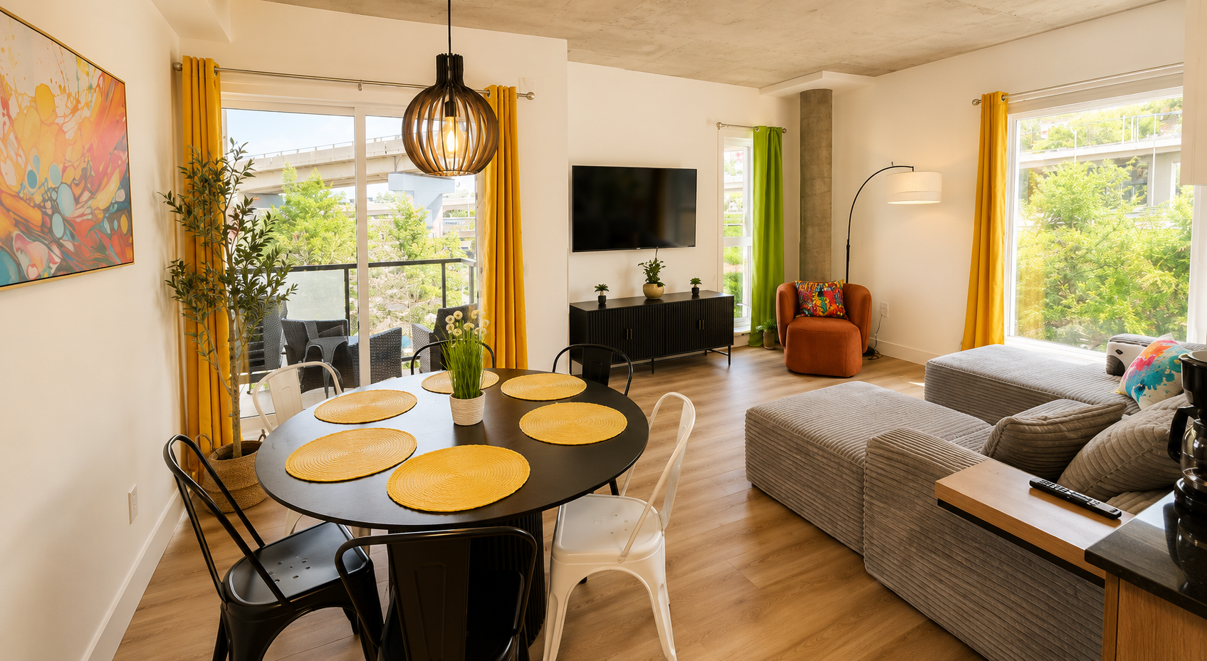 Dining room that can comfortably fit 6 peoples
