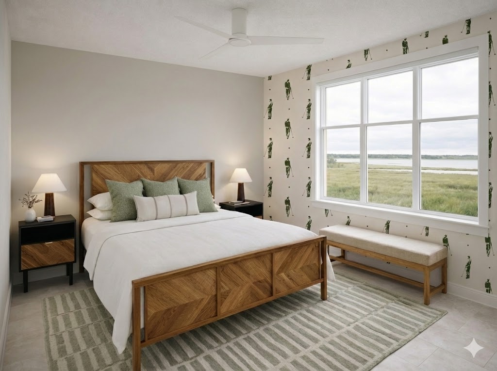 Unwind in a golf-inspired retreat overlooking the Guana River, where evening light, quiet water, and peaceful views set the tone for rest.