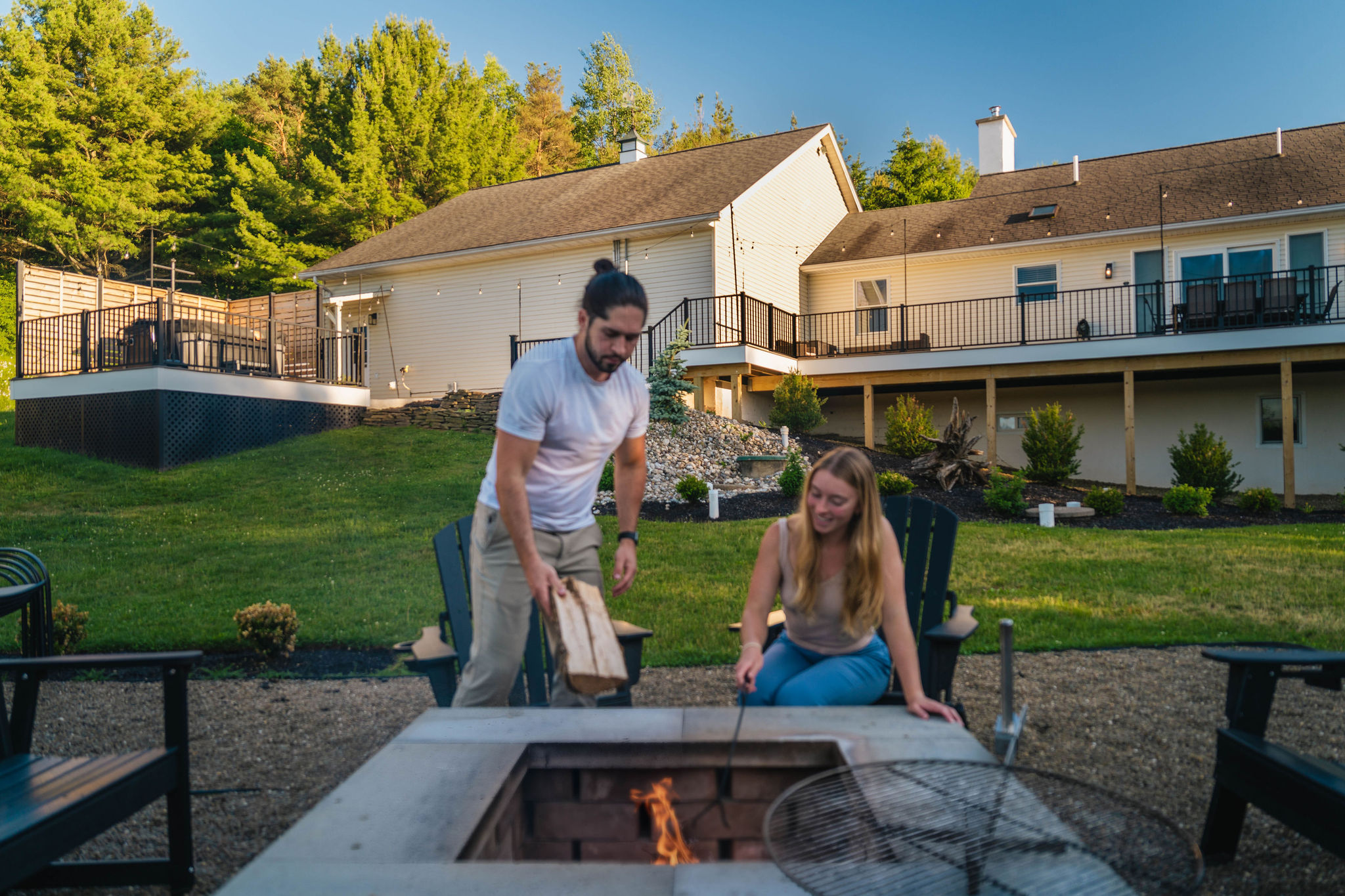 🔥 Gather around the fire pit as the sun goes down.