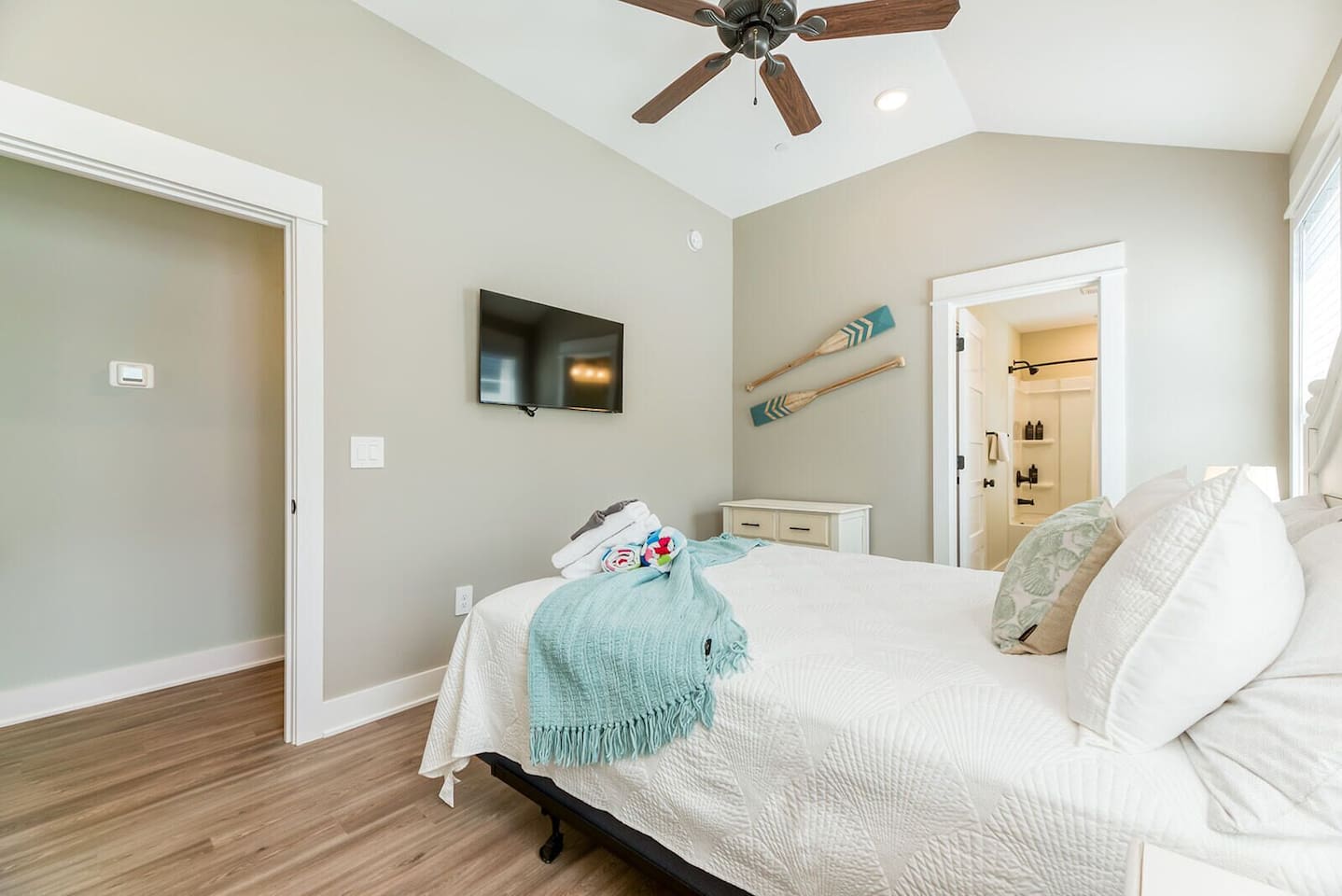 Thoughtfully furnished bedroom connected to the shared Jack-and-Jill bathroom.
