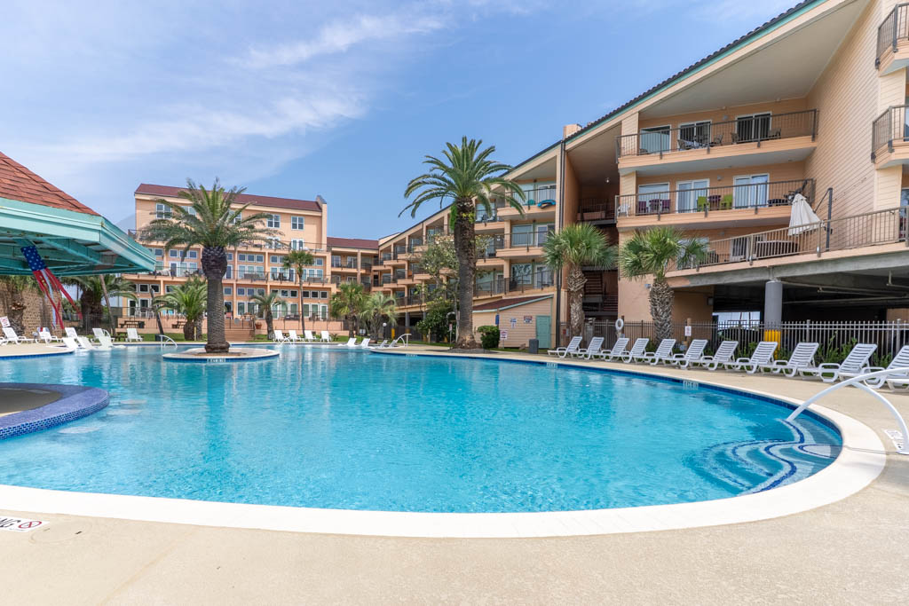 Largest of 3 Pools at Complex, Nautical Nest is tucked in the back corner