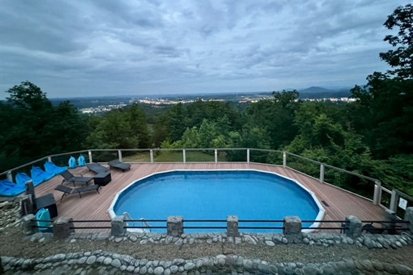 Beautiful private, heated pool with views of Pigeon Forge