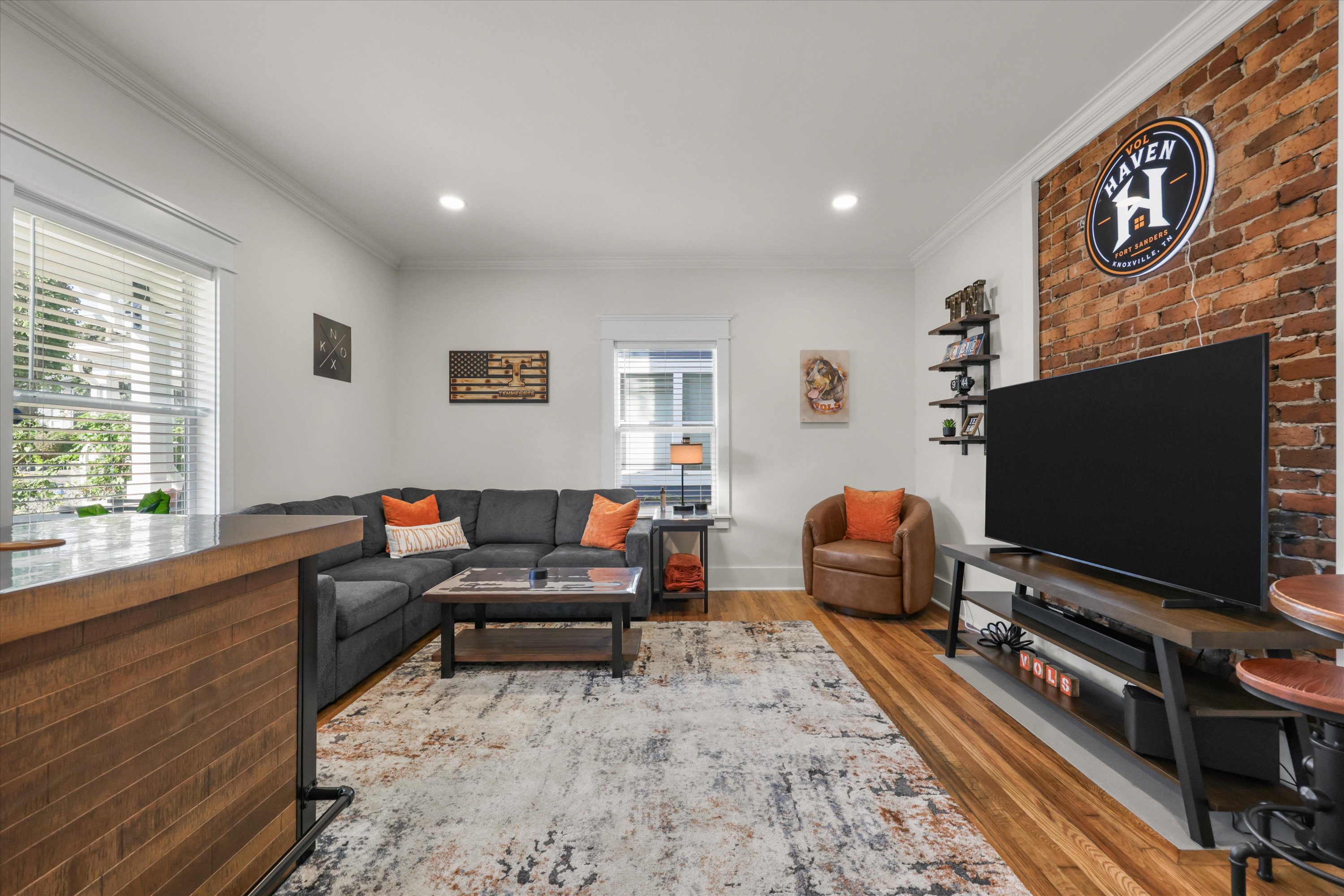 Immediately walk into the spacious and inviting living room!