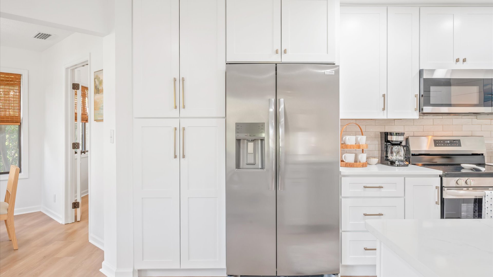 Stainless steel appliances, pantry