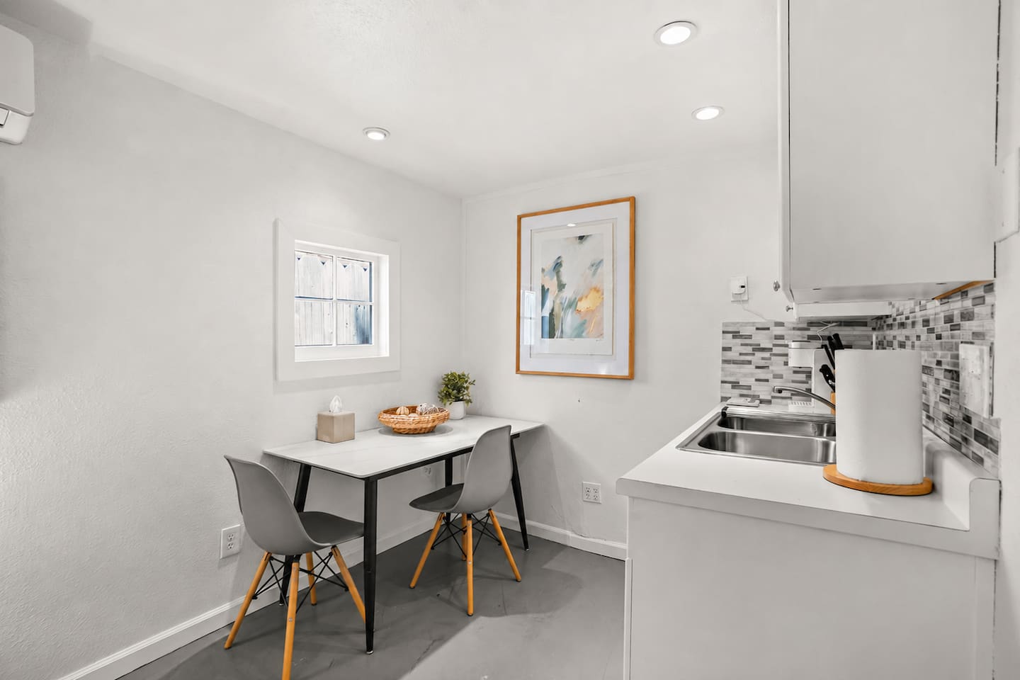 Convenient kitchenette with coffee station and essentials for easy mornings and light meals.