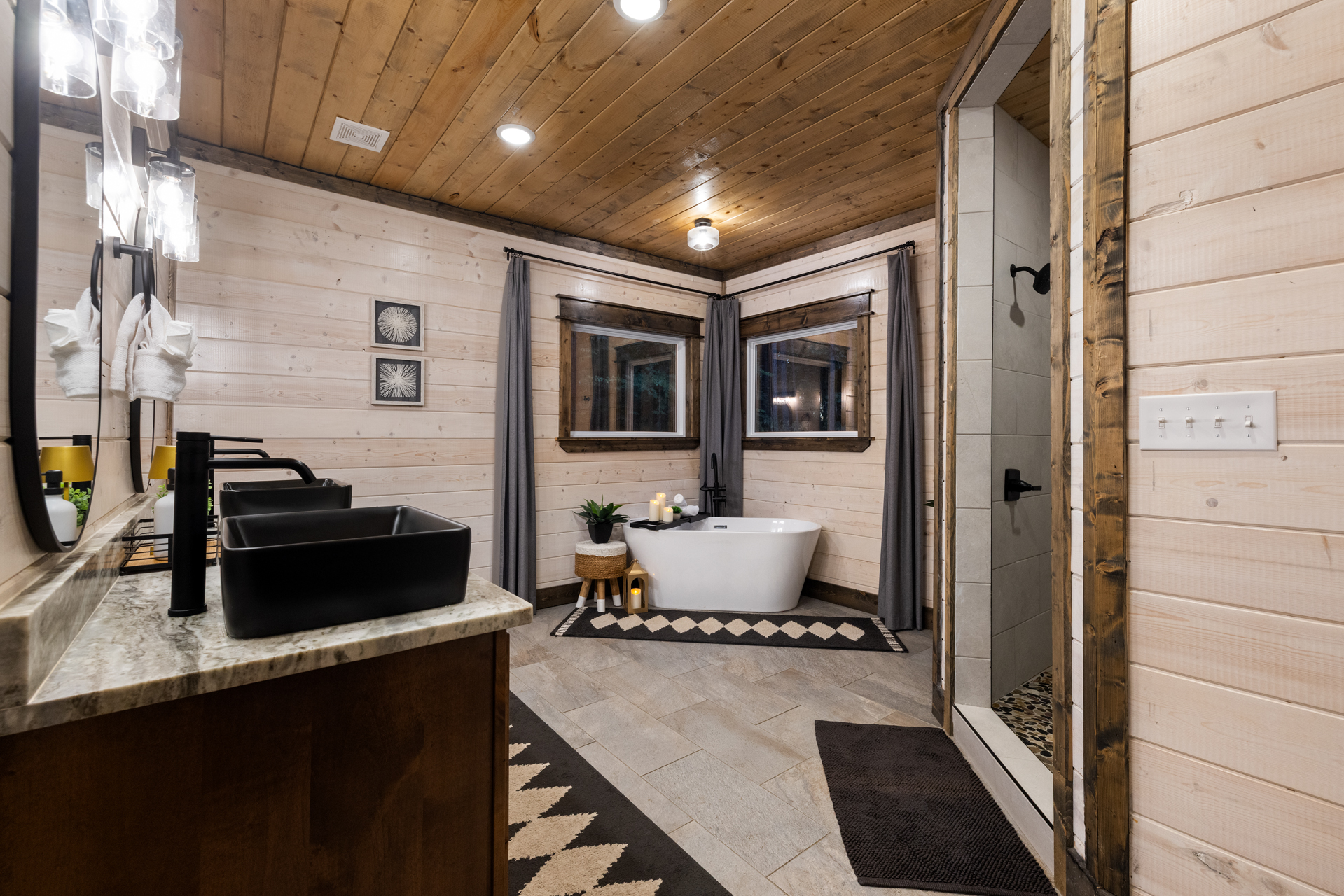 Take your time in the spacious ensuite, with dual vanities, a freestanding soaking tub, and plenty of room to turn getting ready into part of the getaway.