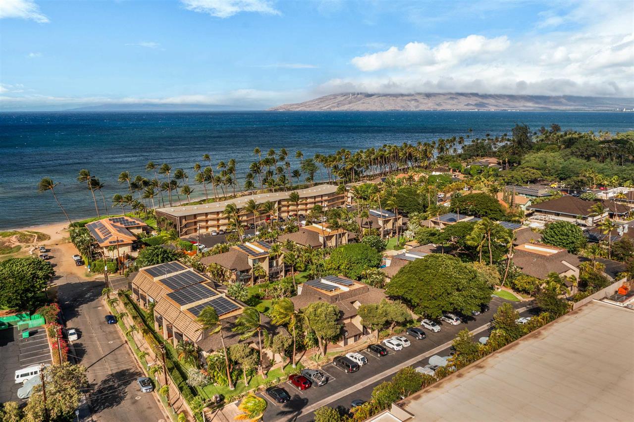 Bird's view looking over the property to the ocean