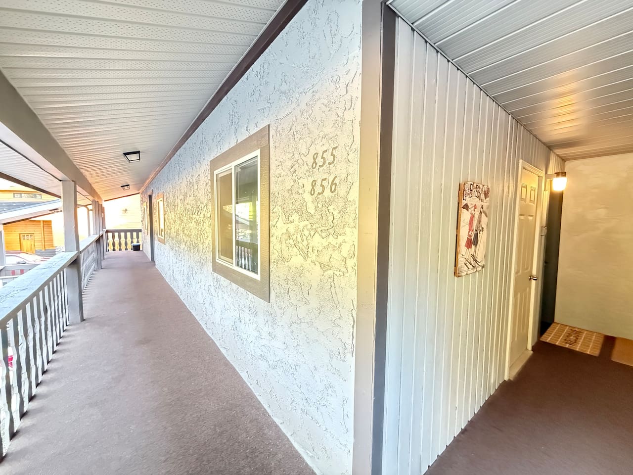 Unit 855 and 866 And also 835 and 836 are included in this rental. You will find the number at the end of the hall to each townhouse as depicted in this photo.