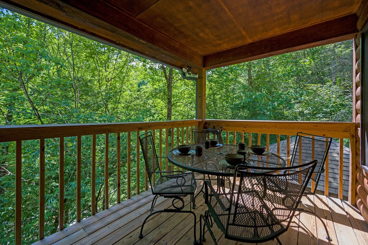 Great spot for morning coffee, listening to the river and watching the birds.