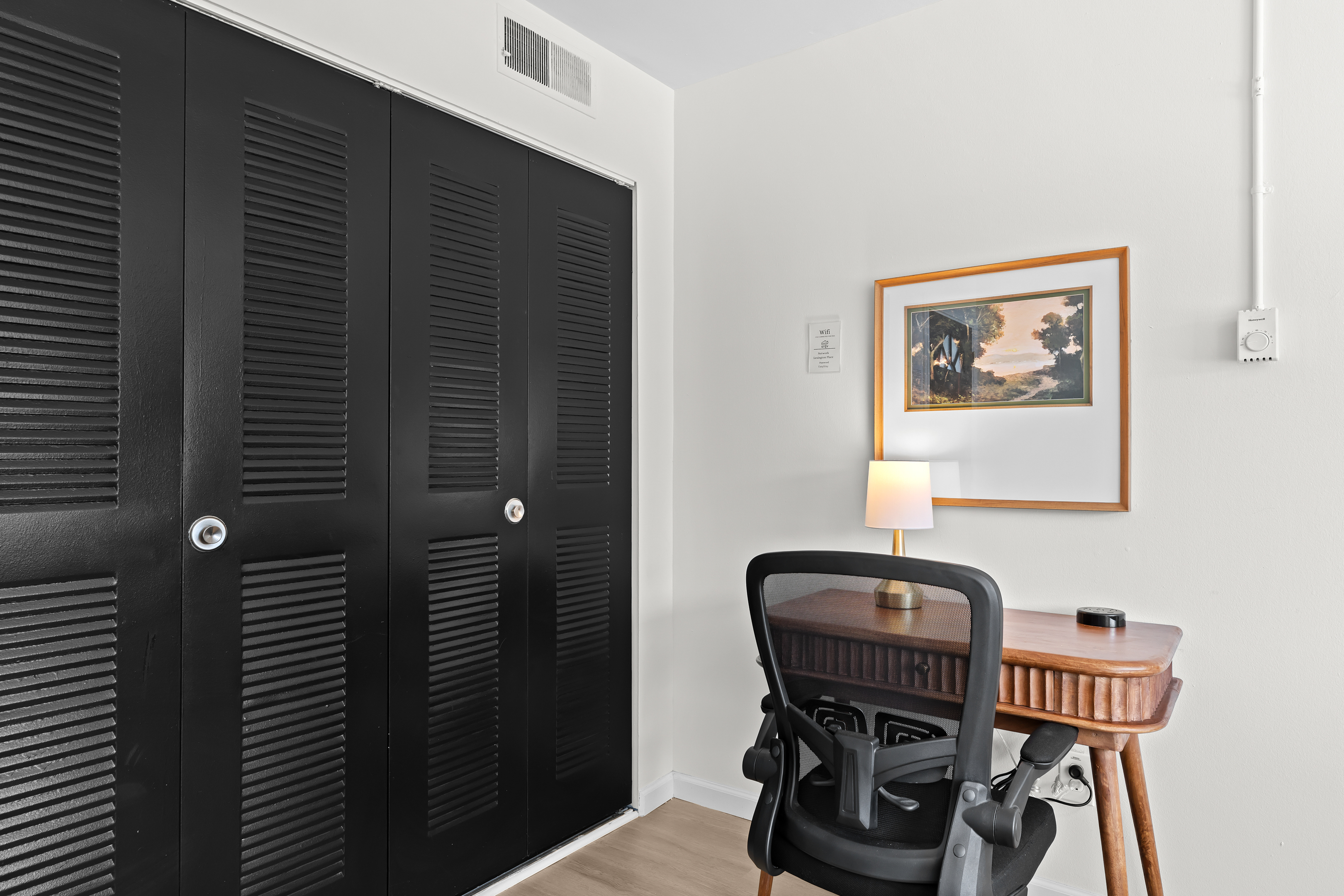 Ample closet space for all your clothes and travel essentials.