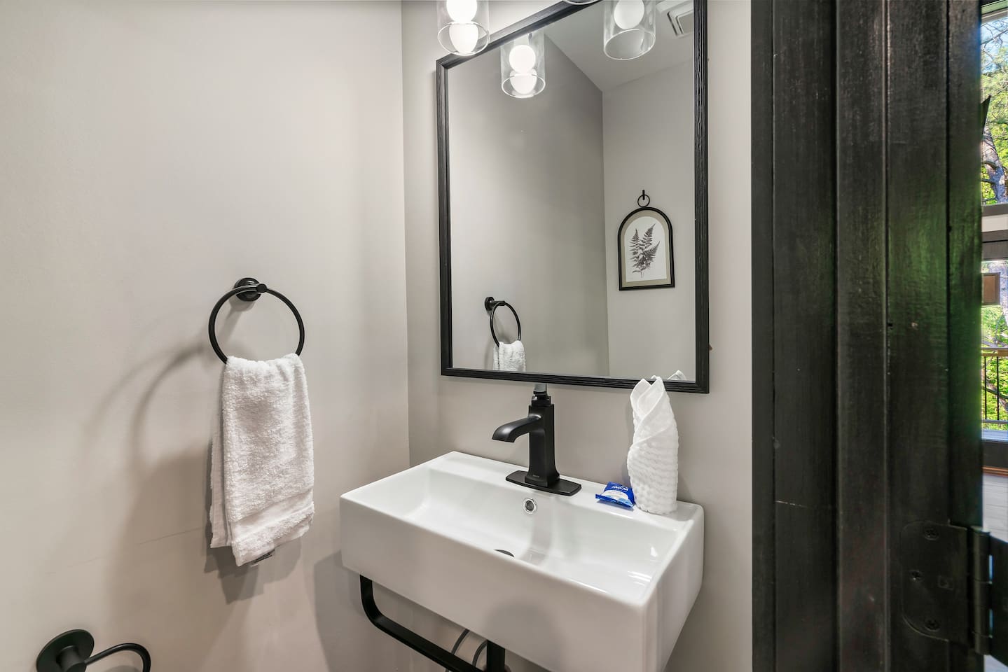 Convenient main-floor half bathroom.
