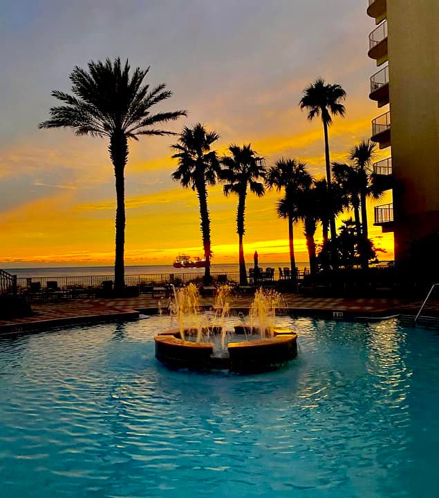 Pool in the evening