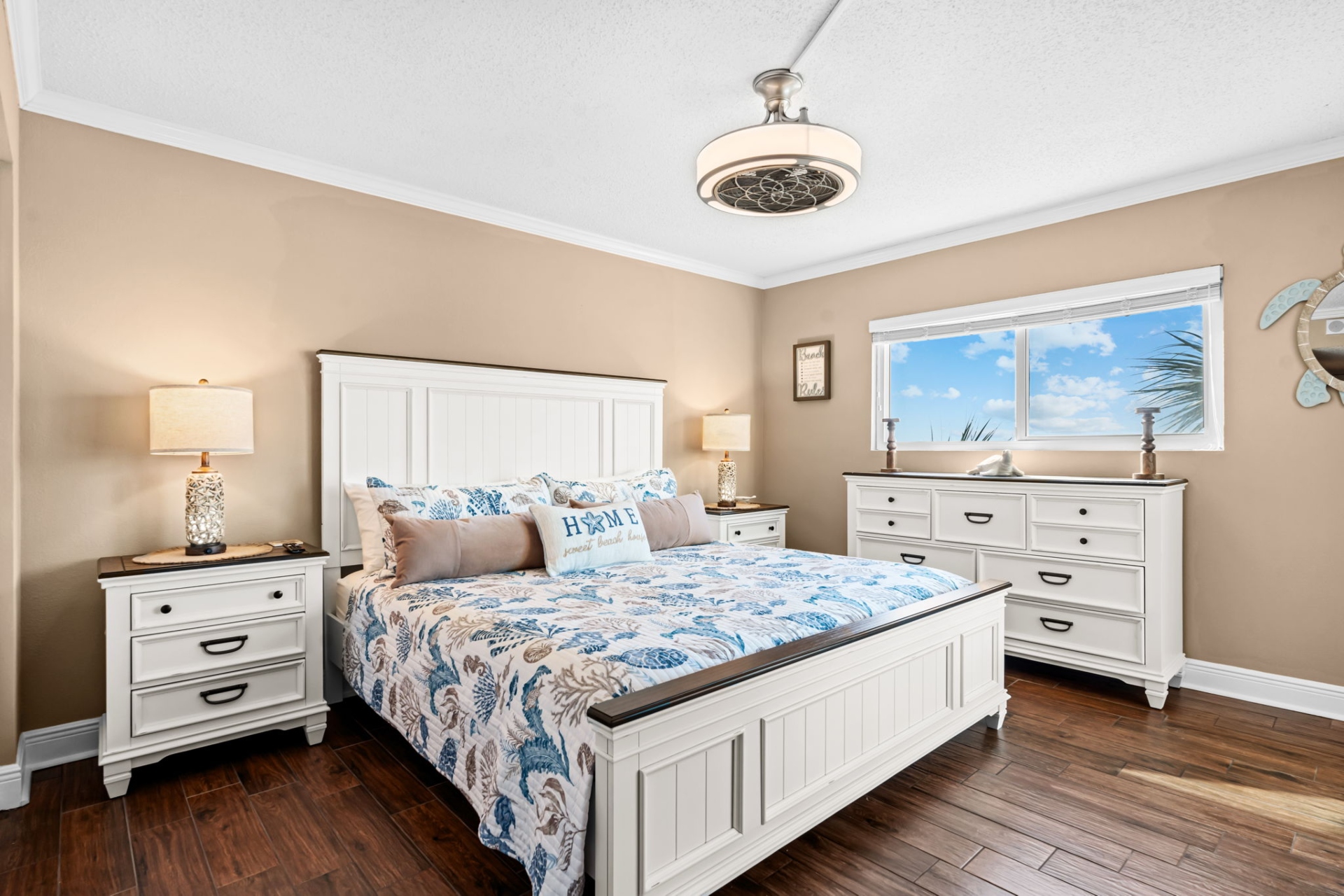 King bed in master bedroom