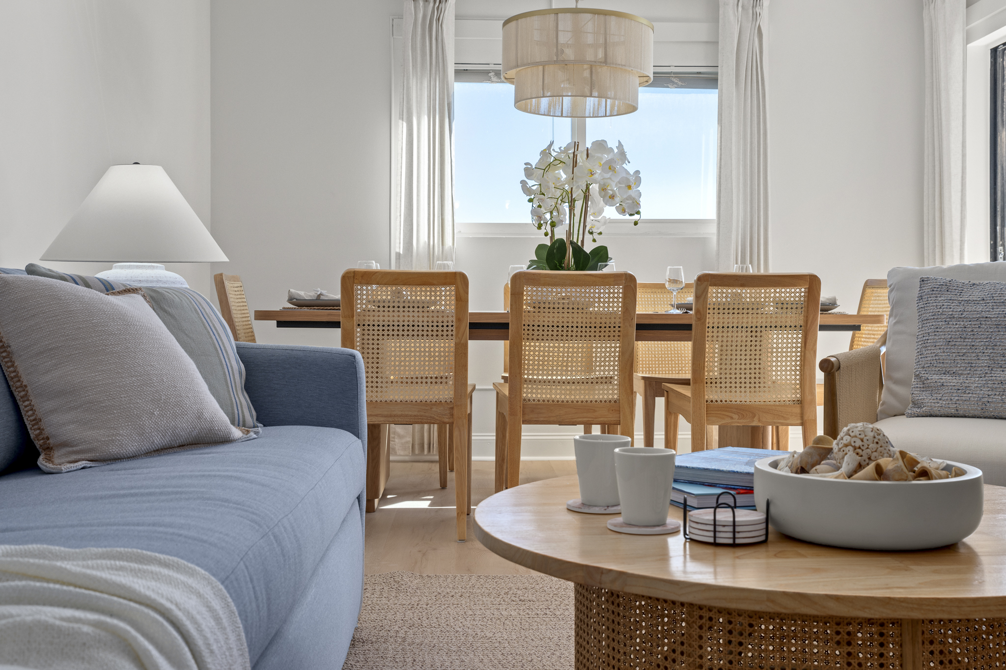 Relax, reconnect, and dine in this sunlit space designed for easy meals and meaningful moments.