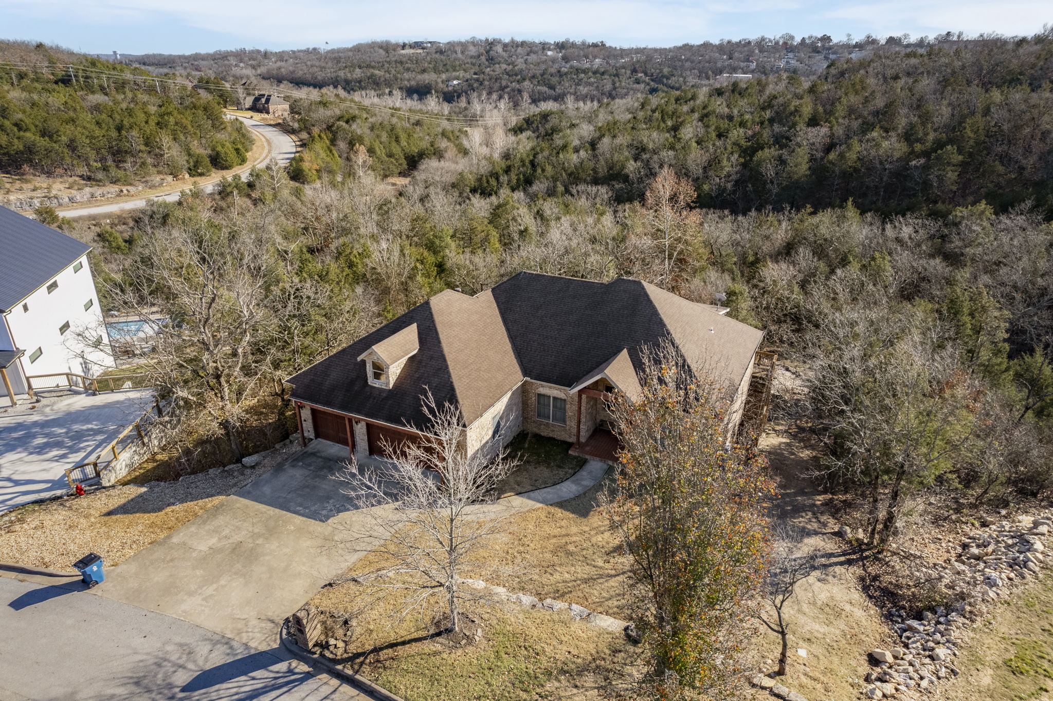 Aerial view of the home