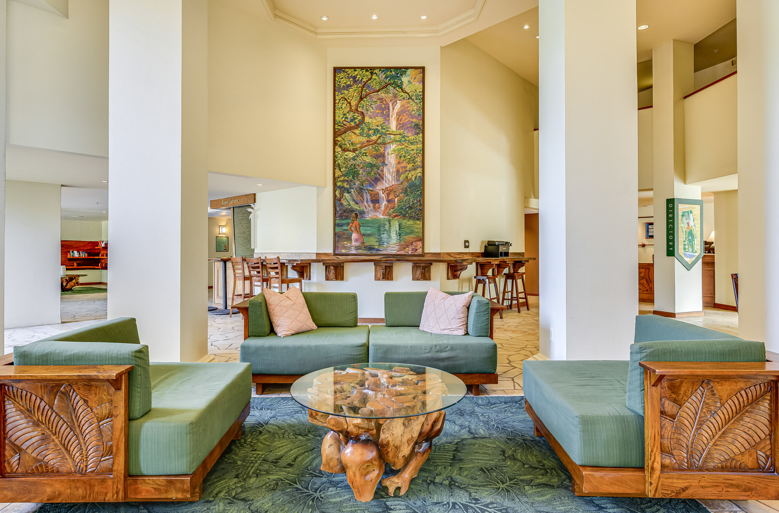 Old Hawaii style lobby