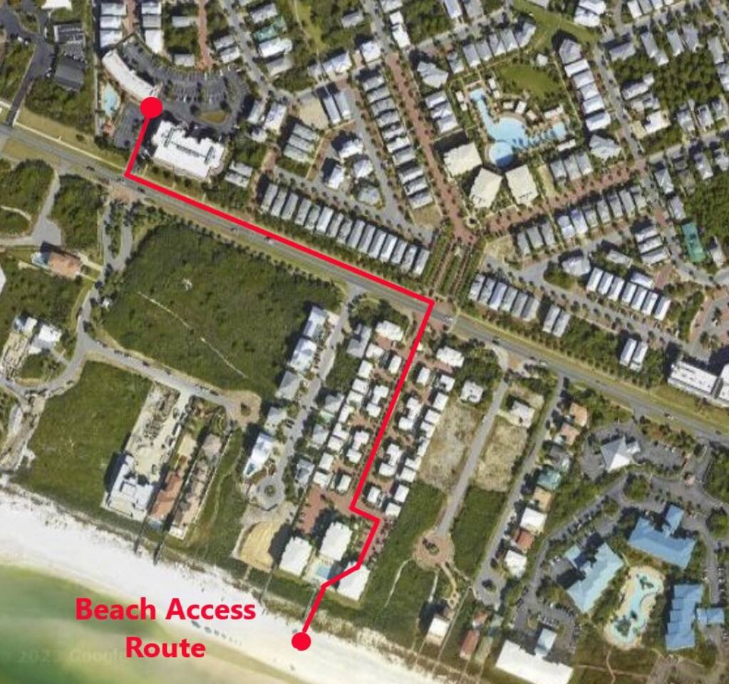 Short walk from condo to access nearby private beach! 