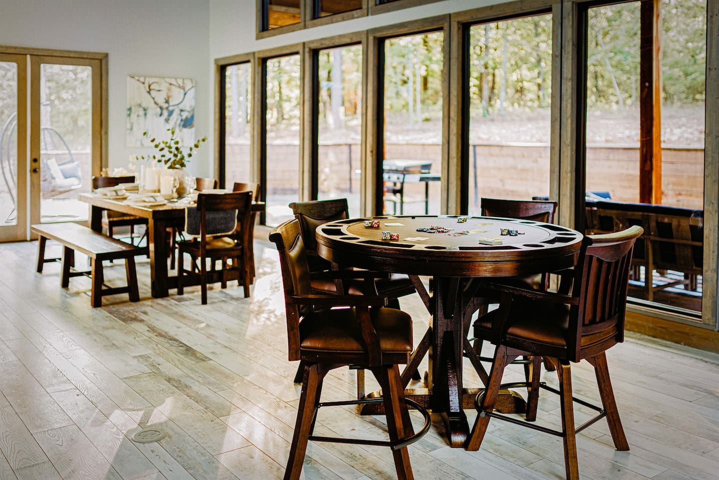 Poker table for card and board games 