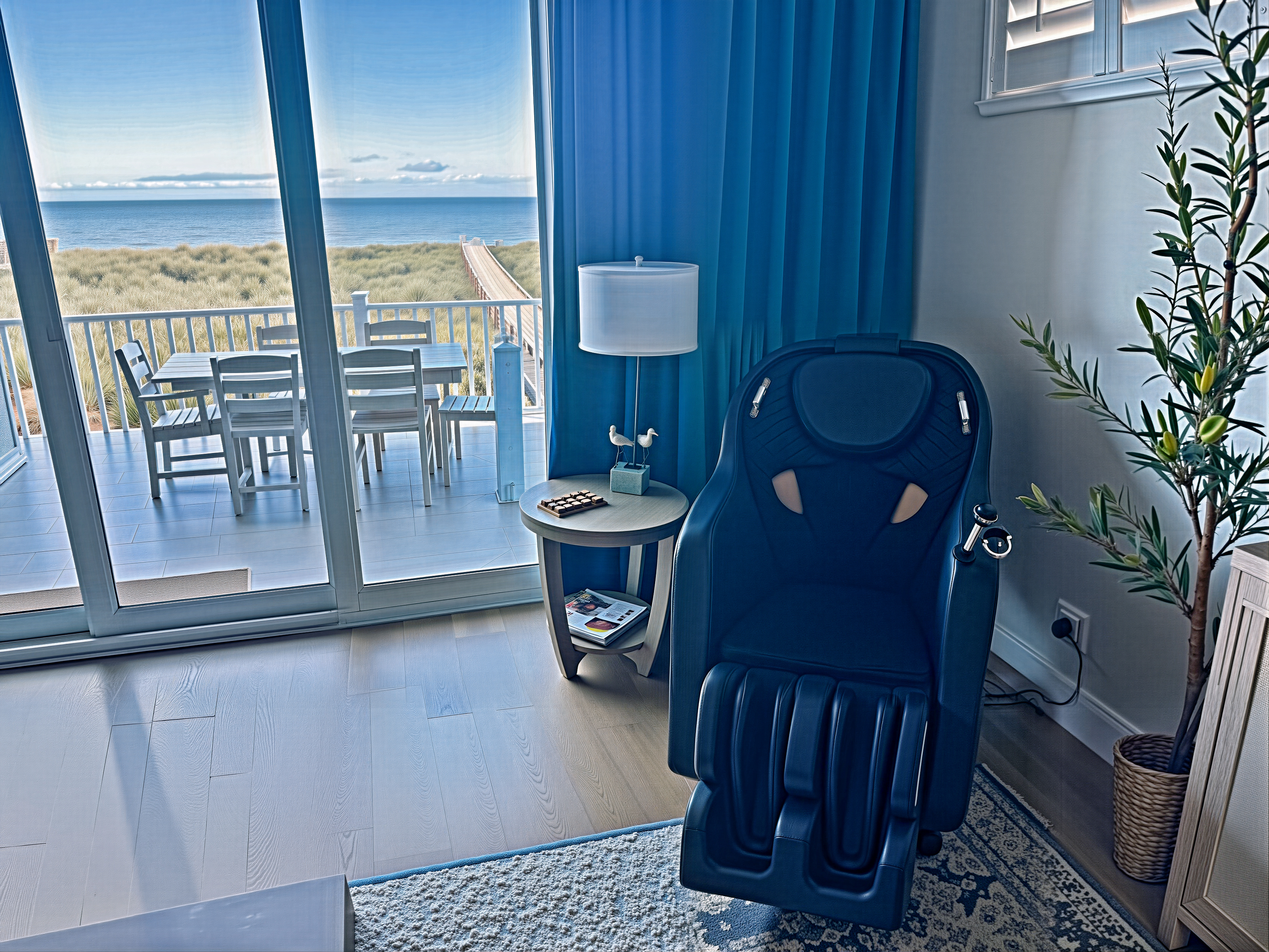 Full-body massage chair for peak vacation mode 💆‍♂️
Unwind after the beach with deep relaxation right in the living room—kick back, press start, and let the stress melt away.