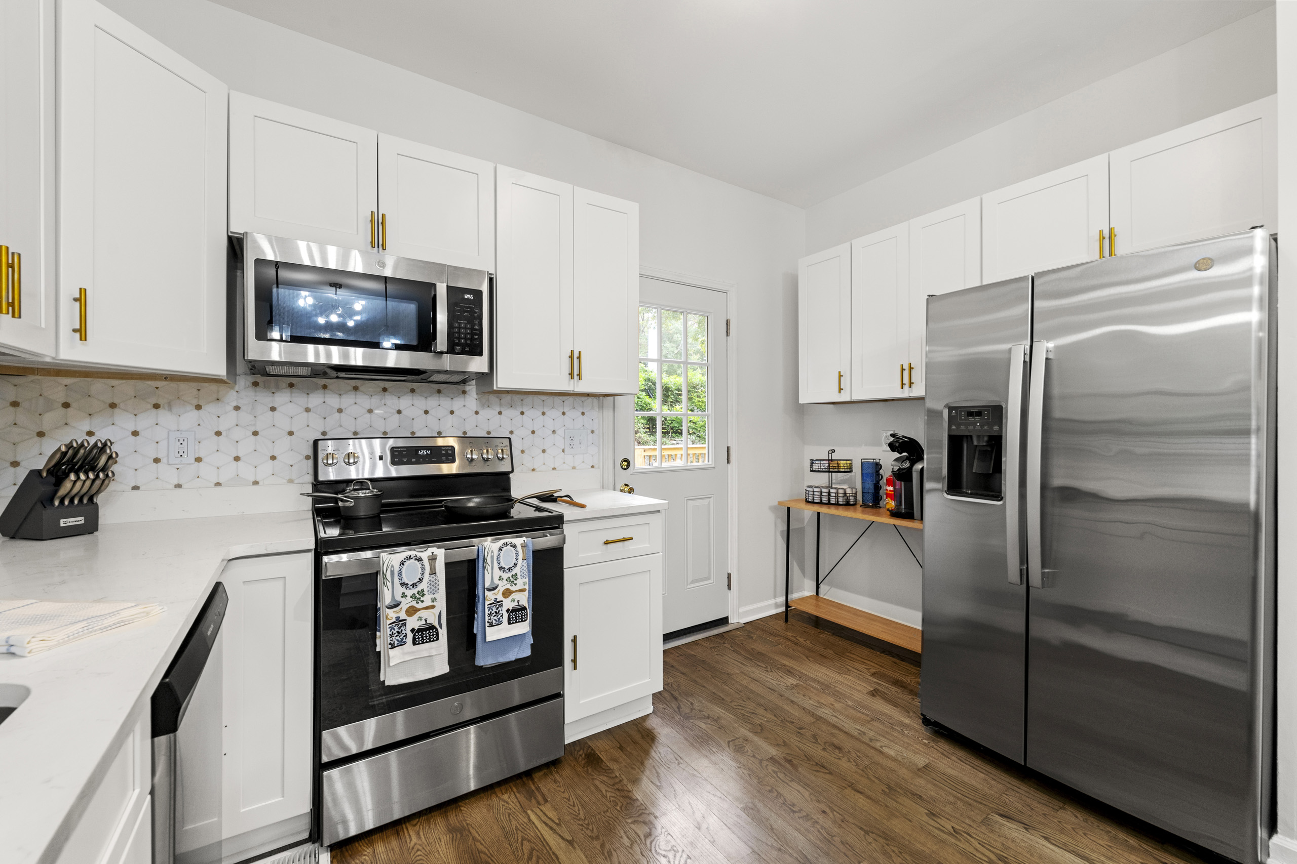 The kitchen is fully stocked with the usual cooking equipment and if their is something else you need all you have to do is ask!