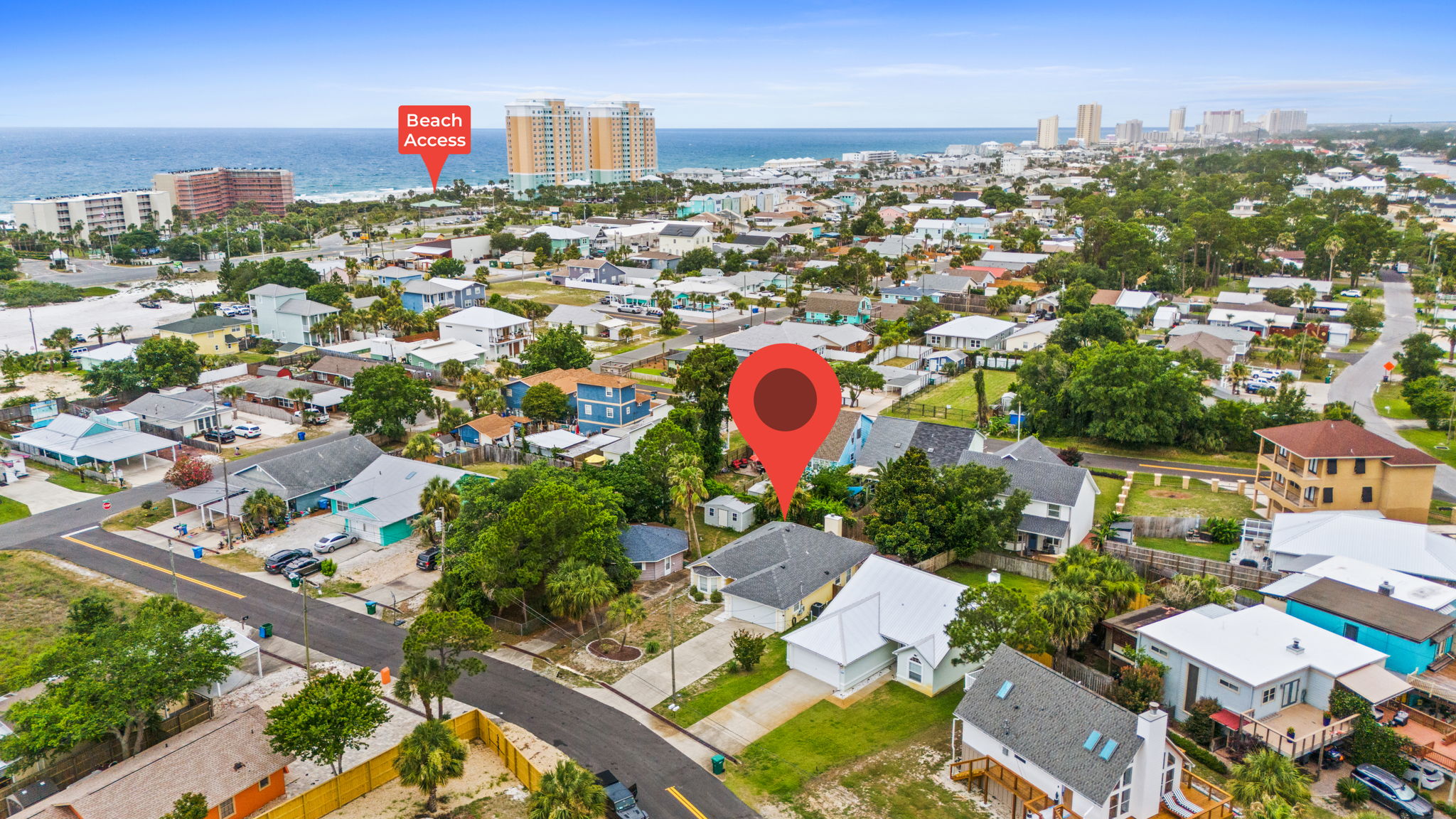 Pinpoint of House and Beach Access