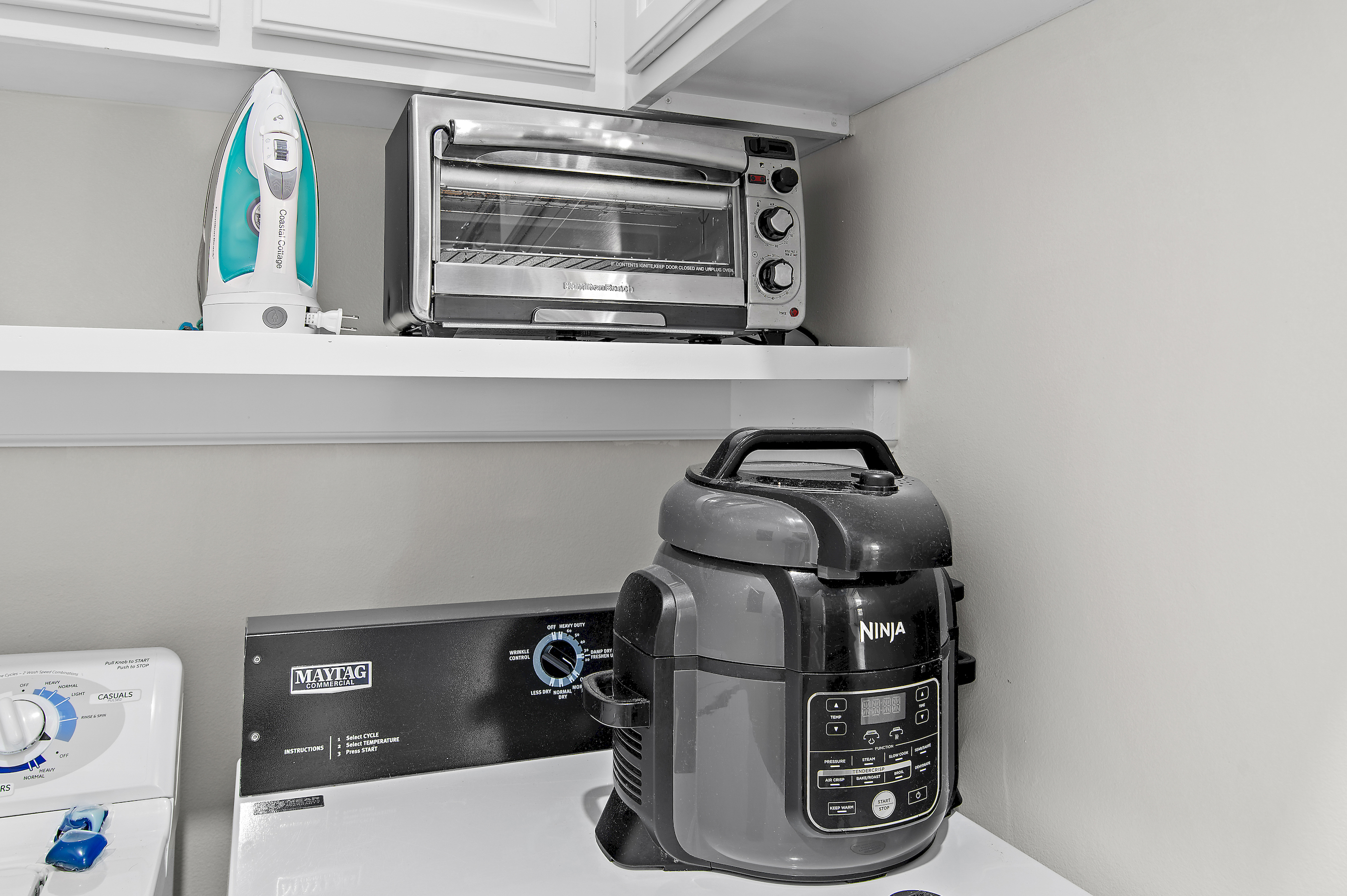 Fully stocked coffee station and small appliances