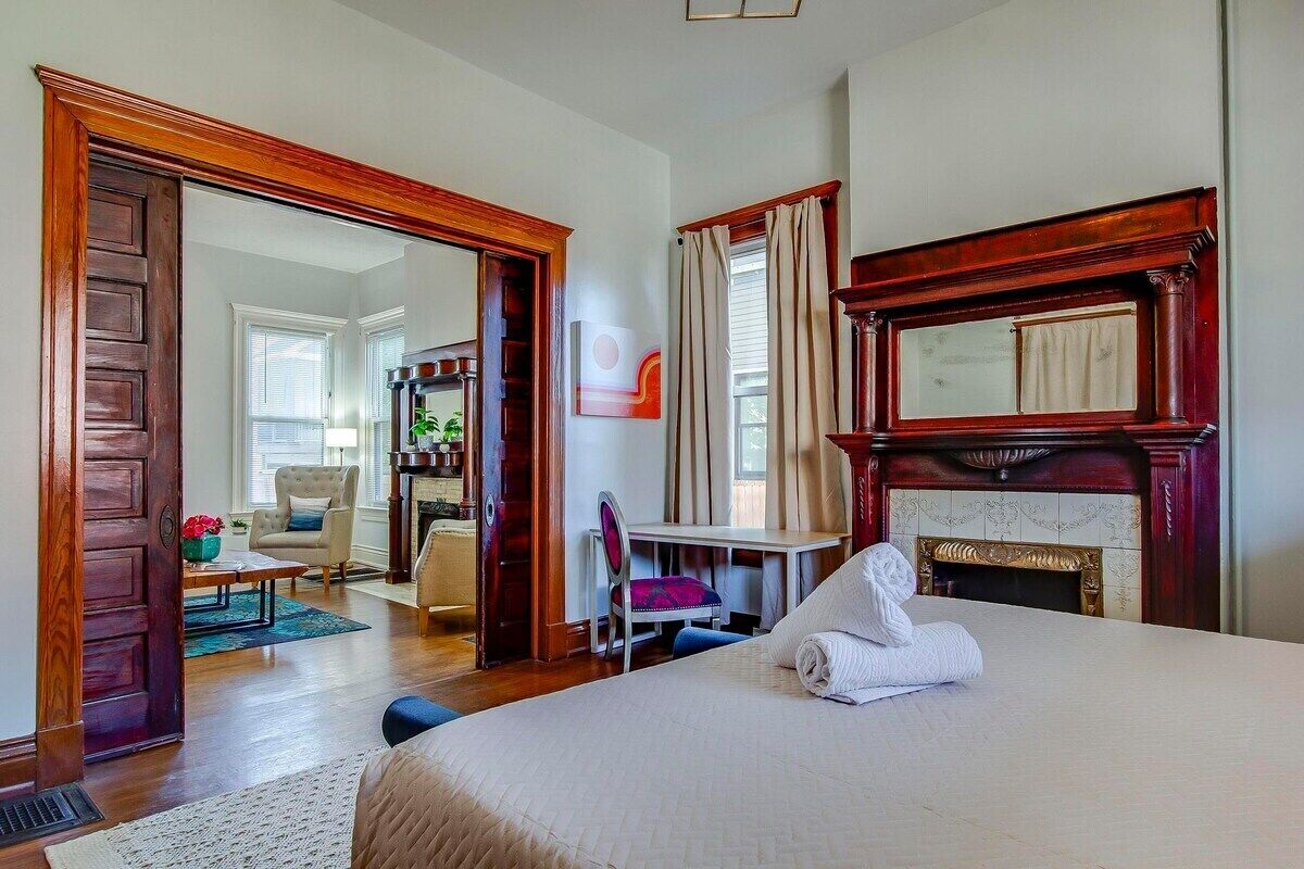 First Floor King Suite. Opens to the living room.