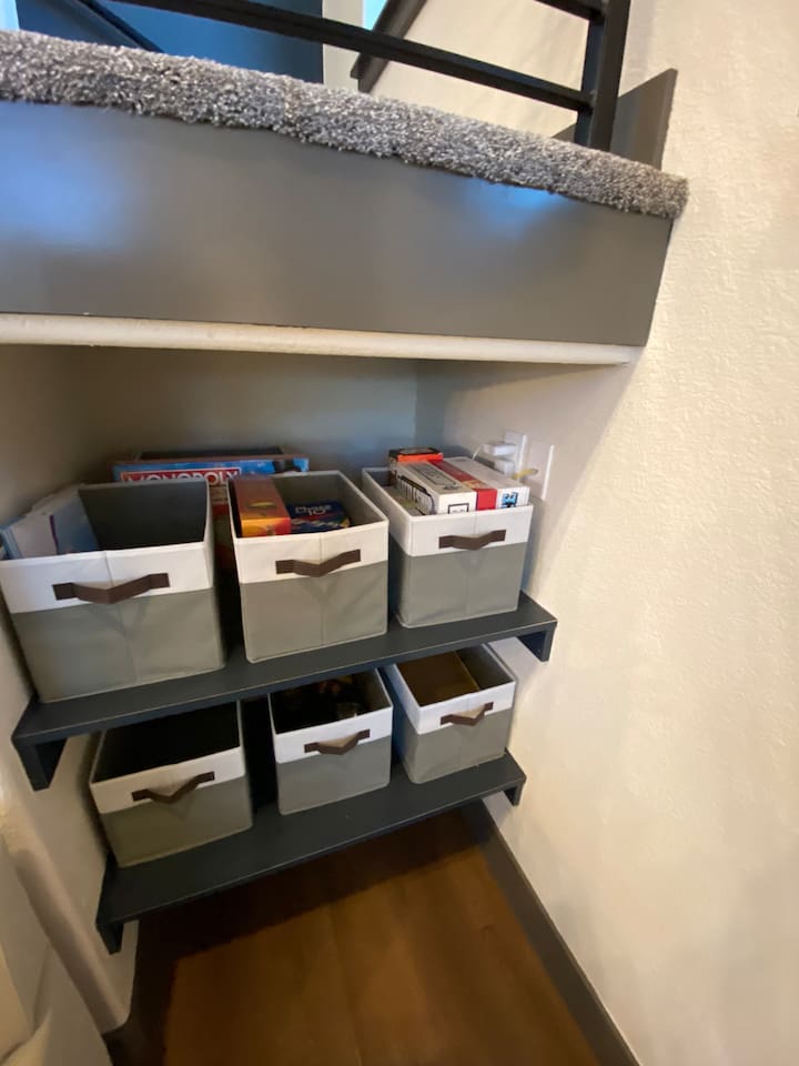 Nook for games in the living room.