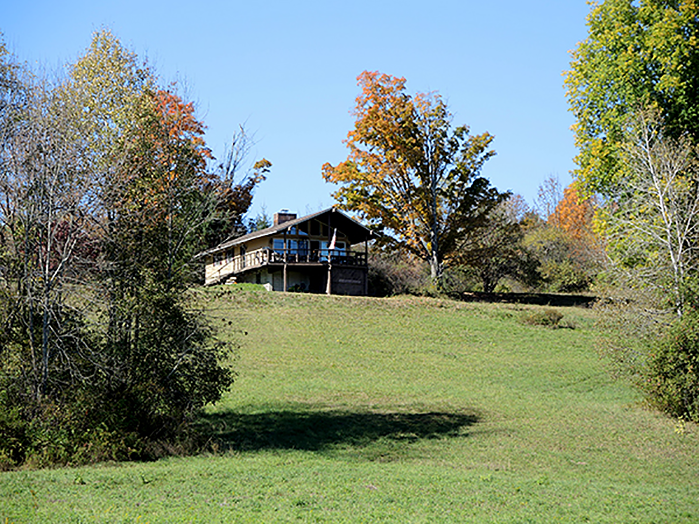 Large lower lawn looking up at Casa Vista